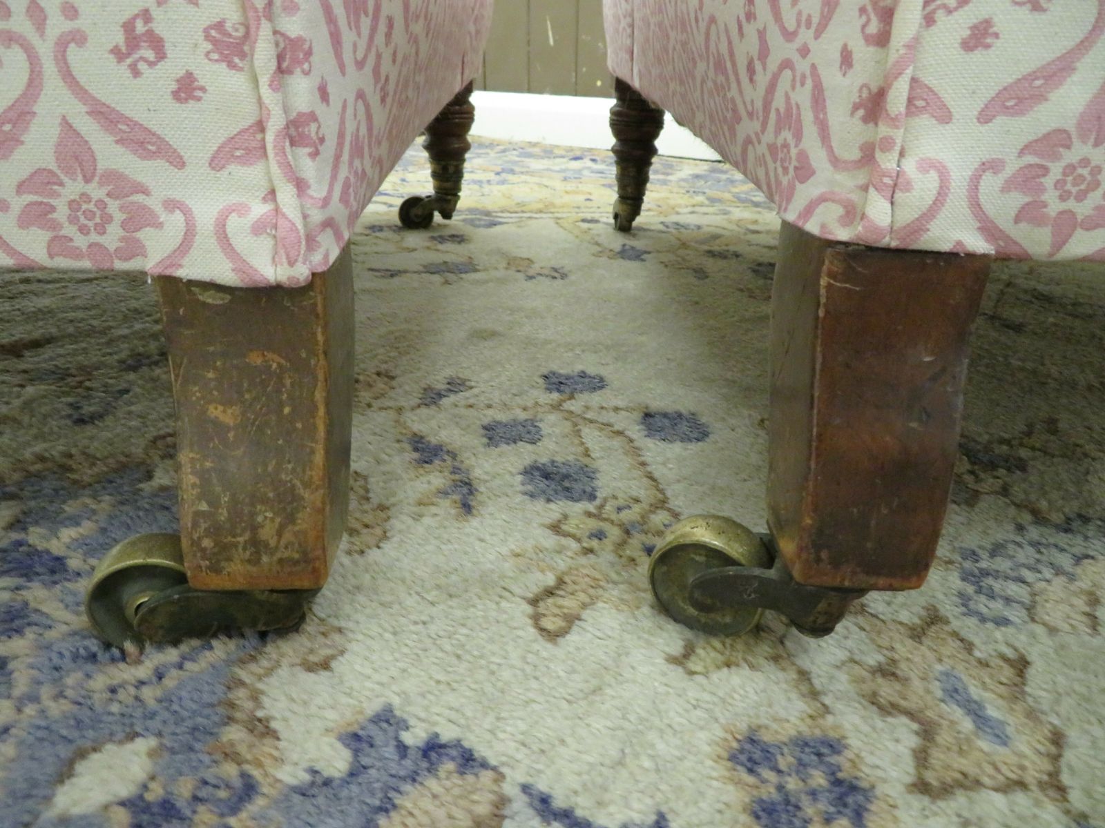 Furniture A Pair Of Howard And Sons Walnut Open Armchairs. photo