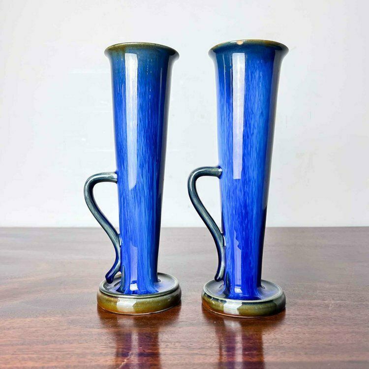 Pair Of Bourne Denby Danesby Ware Tall Vases With Handles photo Home Decor