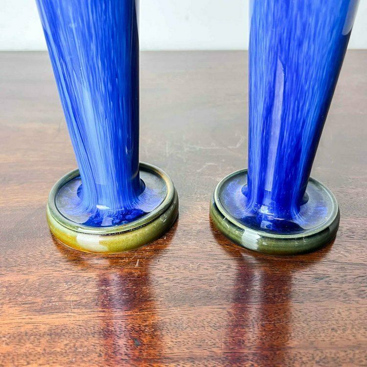 Pair Of Bourne Denby Danesby Ware Tall Vases With Handles photo vinterior