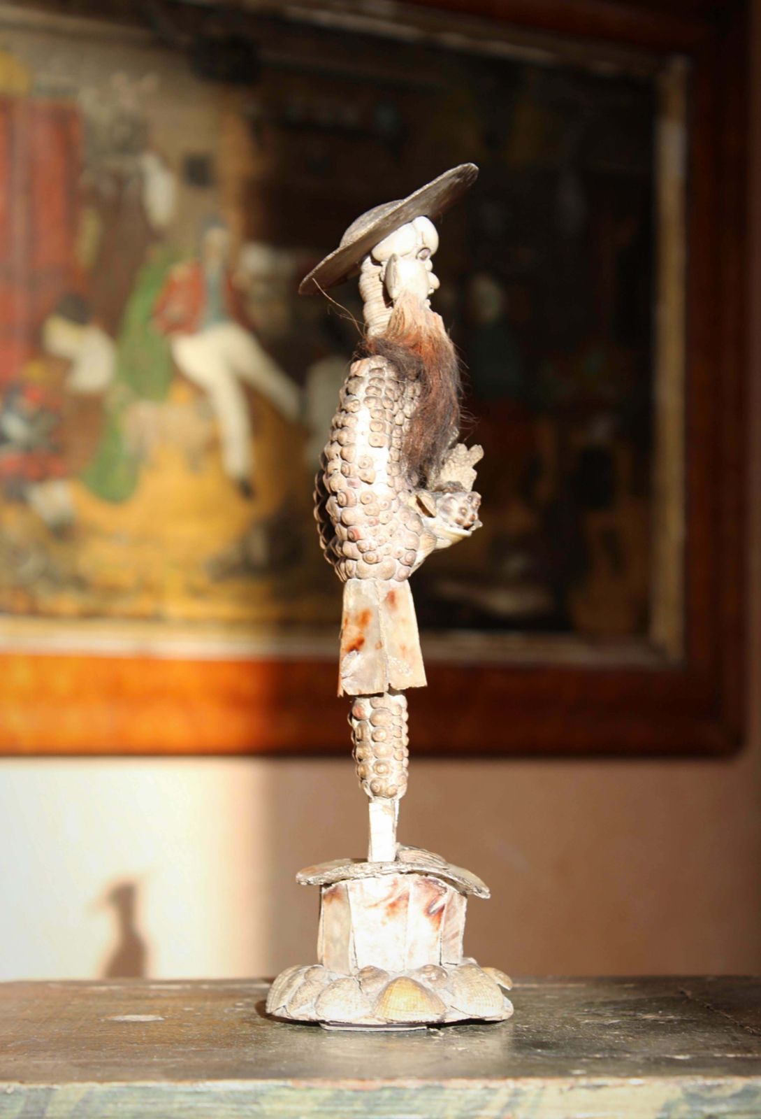 Early 19th C George III Folk Art Shell Work China Man Sailor Maritime Naval photo buy