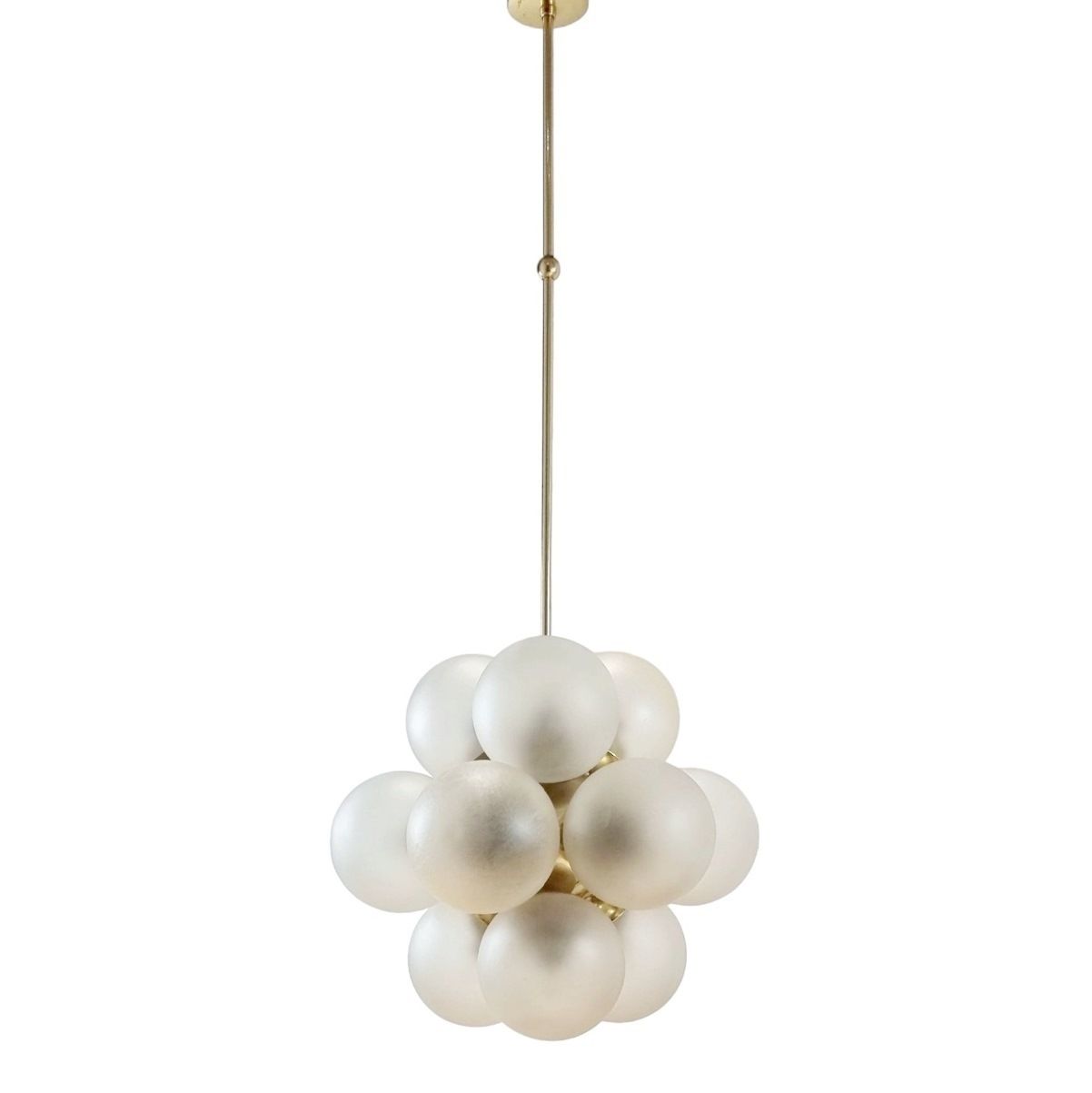 Space Age Sputnik Brass & Glass Globes Chandelier From Kaiser Leuchten, Germany, 1960s photo furniture