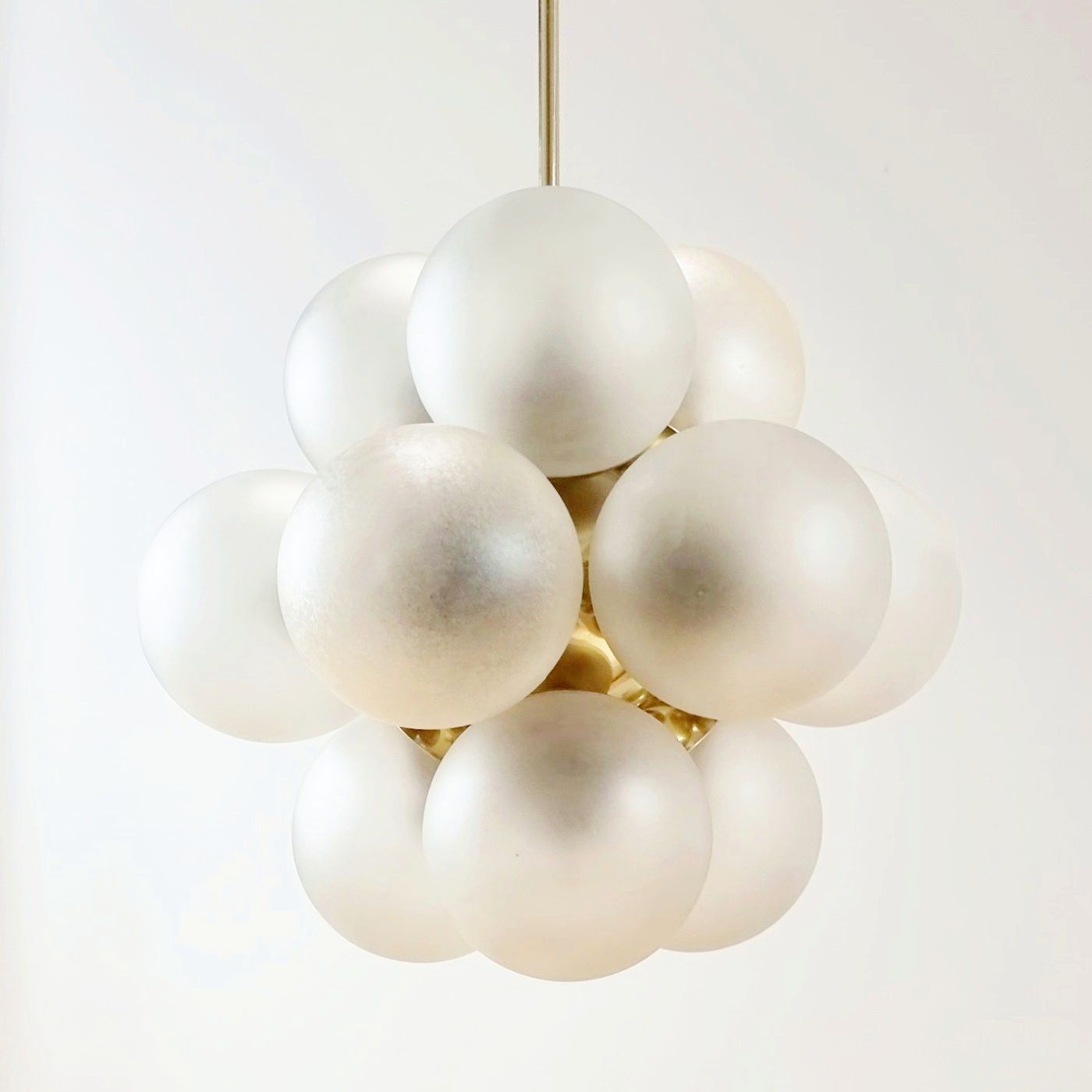 Space Age Sputnik Brass & Glass Globes Chandelier From Kaiser Leuchten, Germany, 1960s photo Lighting