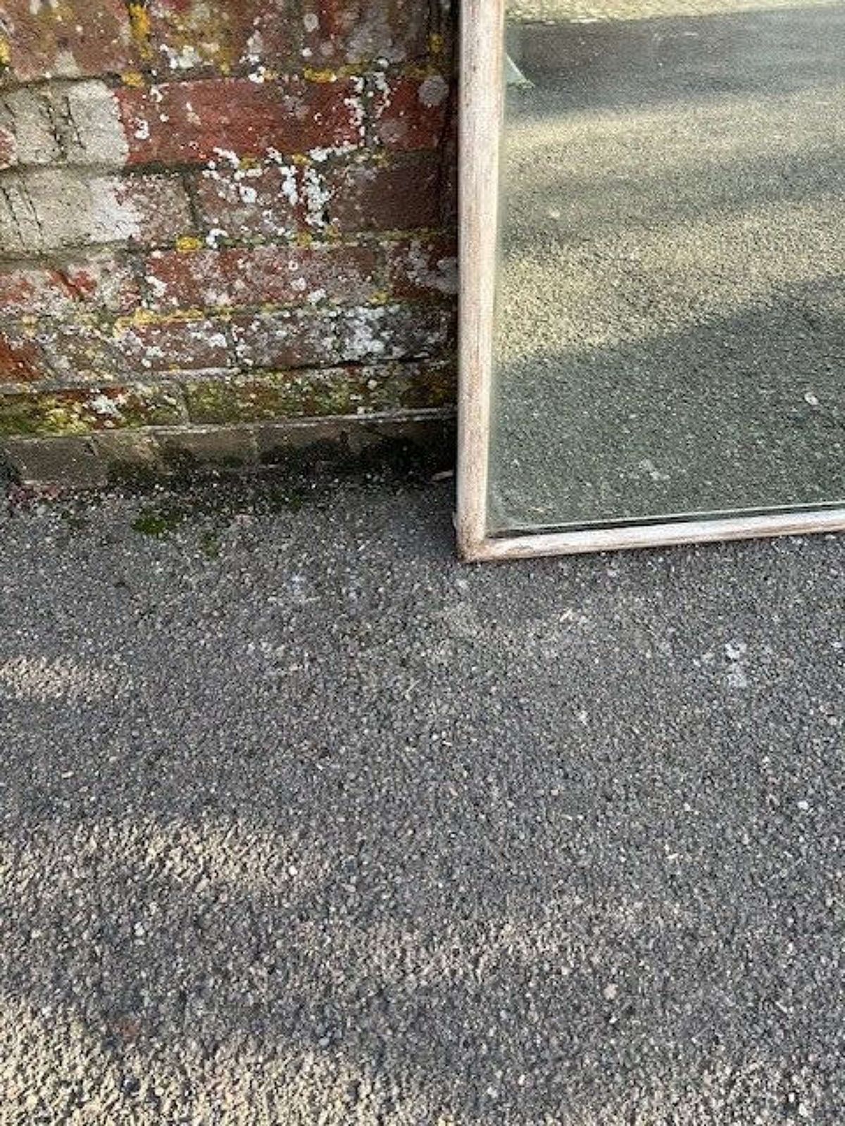 A Superb Large Antique French 19th C Painted Plain Bistro Mirror. photo for sale