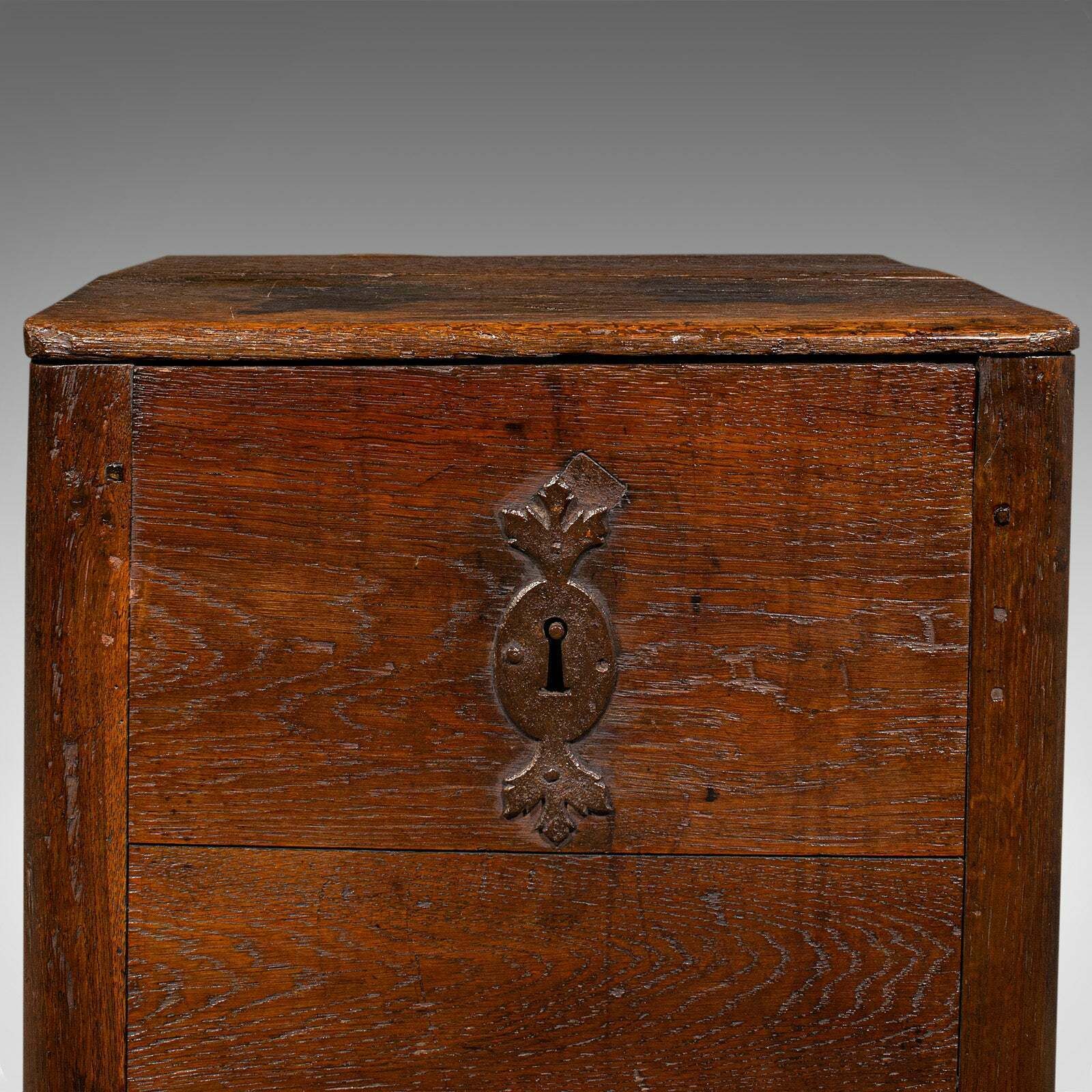 Home Decor Antique Mail Carriage Strong Box, English, Oak, Security Chest, Early Georgian photo