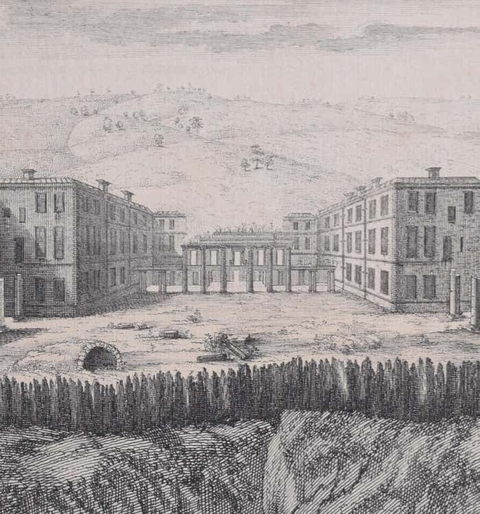 Winchester Palace, Southwark, London Engraving After Samuel And Nathaniel Buck 1733 photo for sale