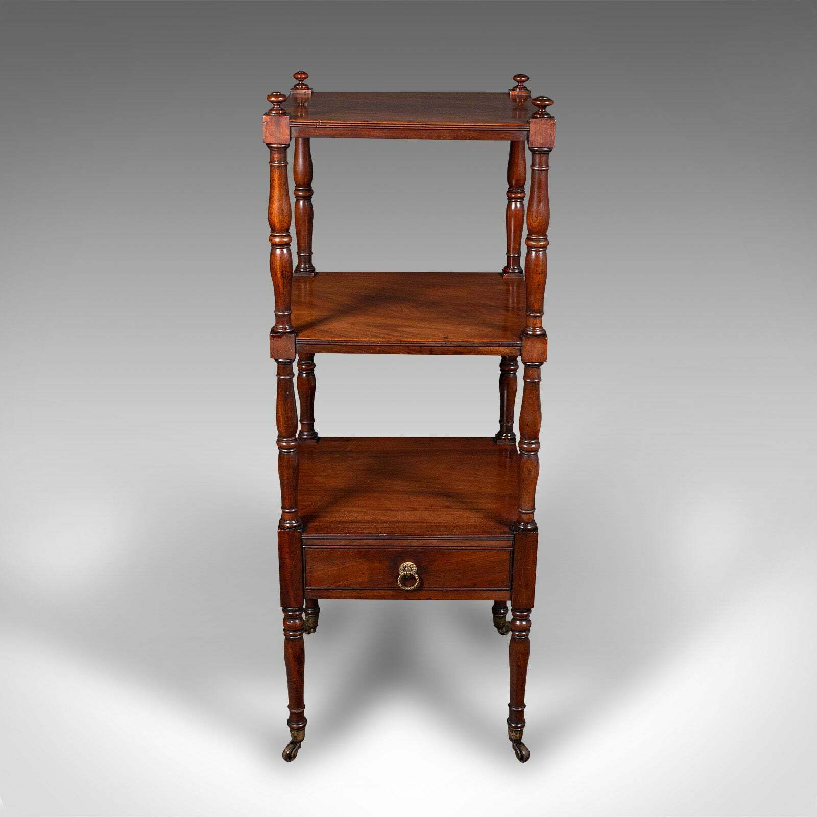 Antique 3 Tier Whatnot, English, Open Display Stand, Late Georgian, Circa 1800 photo furniture
