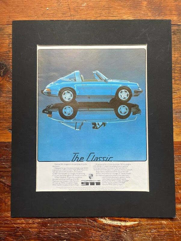 Vintage Porsche 911 Targa Advertisement  C1976