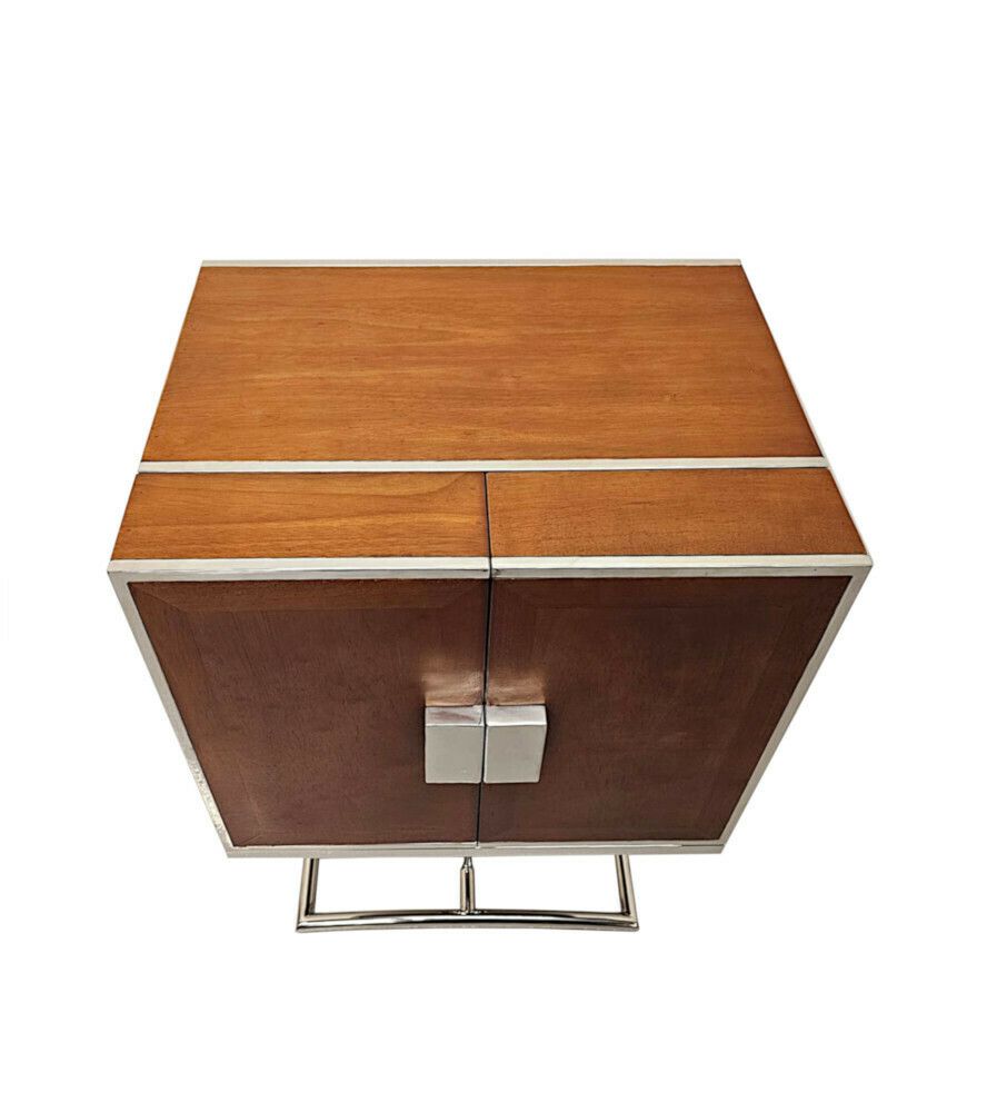 A Stunning Art Deco Design Cherrywood And Chrome Drinks Cabinet Or Bar photo 2253.6589