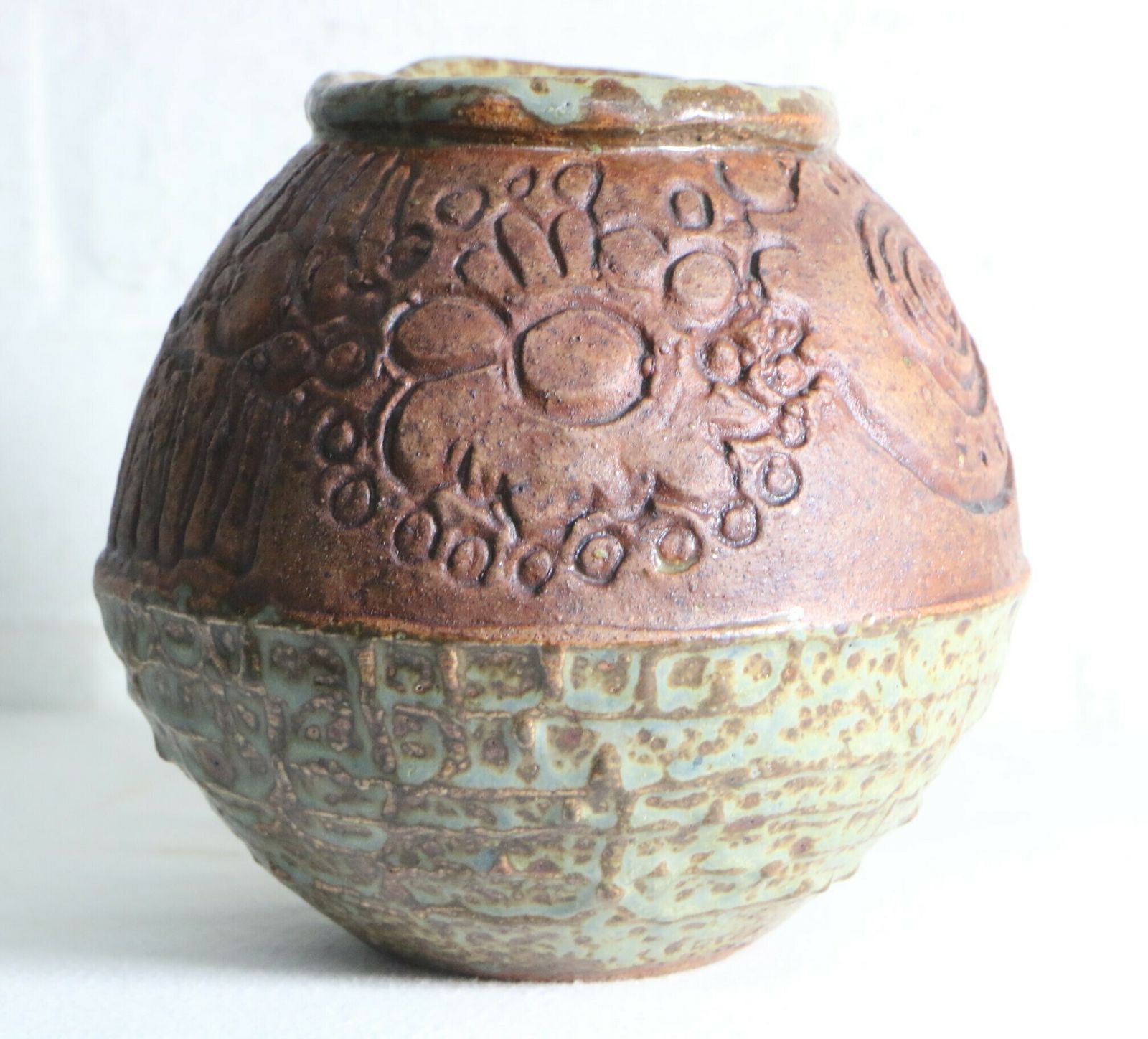 A Bernard Rooke Vintage Bulbous Vase 1970's British Studio Pottery photo buy