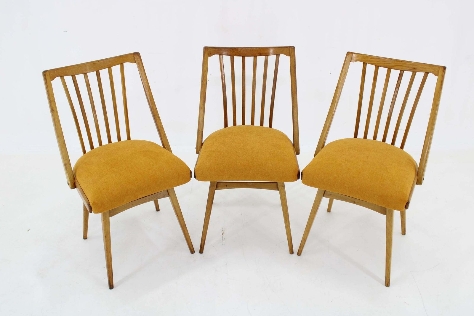 1960s Antonin Suman Oak Chair, Set Of Three photo buy