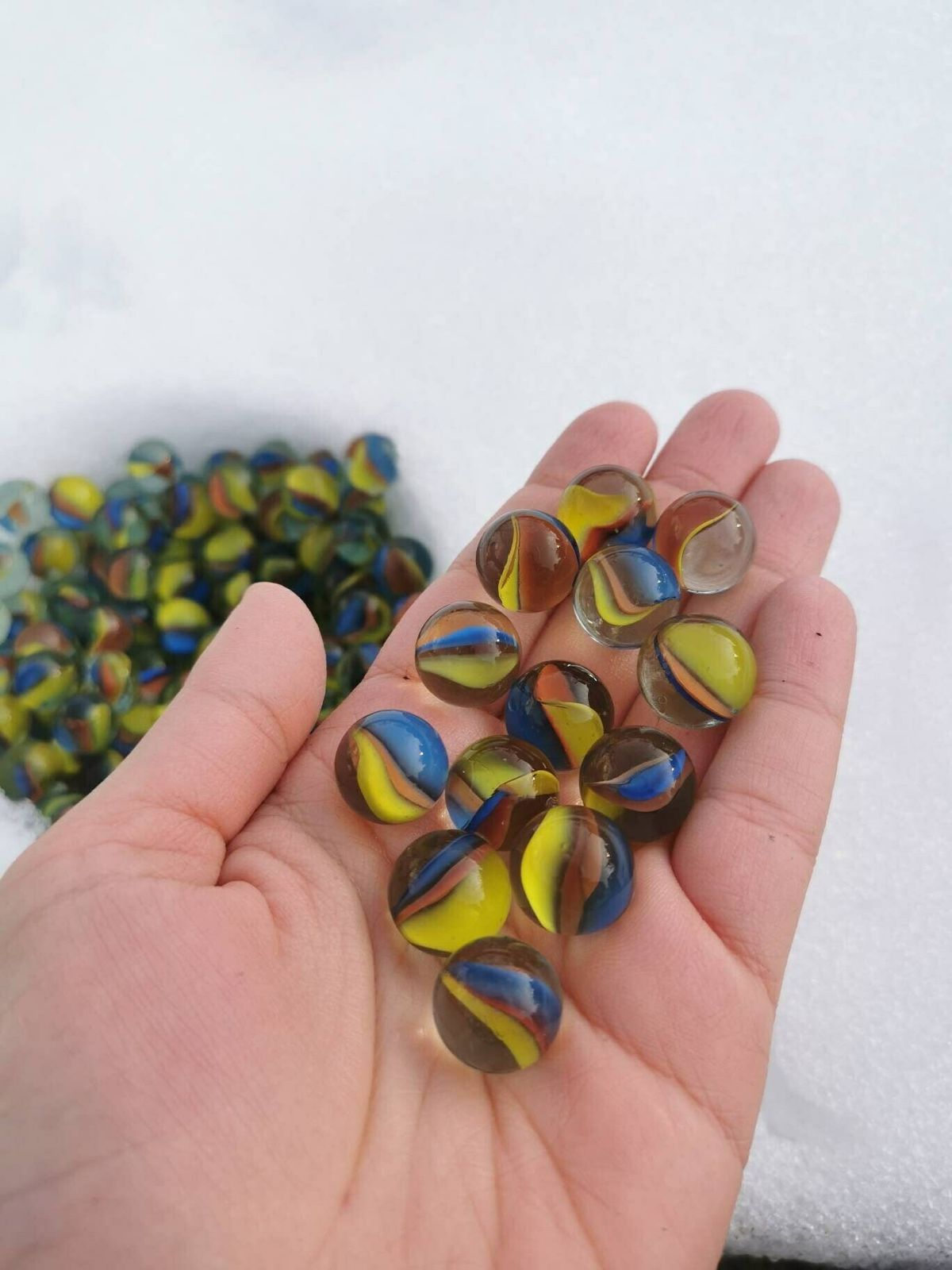 Very Rare Vintage Glass Marbles Lot Of 10/25/50/100/ Bundle Of Small Red   Blue  Yellowswirl Marble / Cats Eye Collectibles Game Toys Balls
