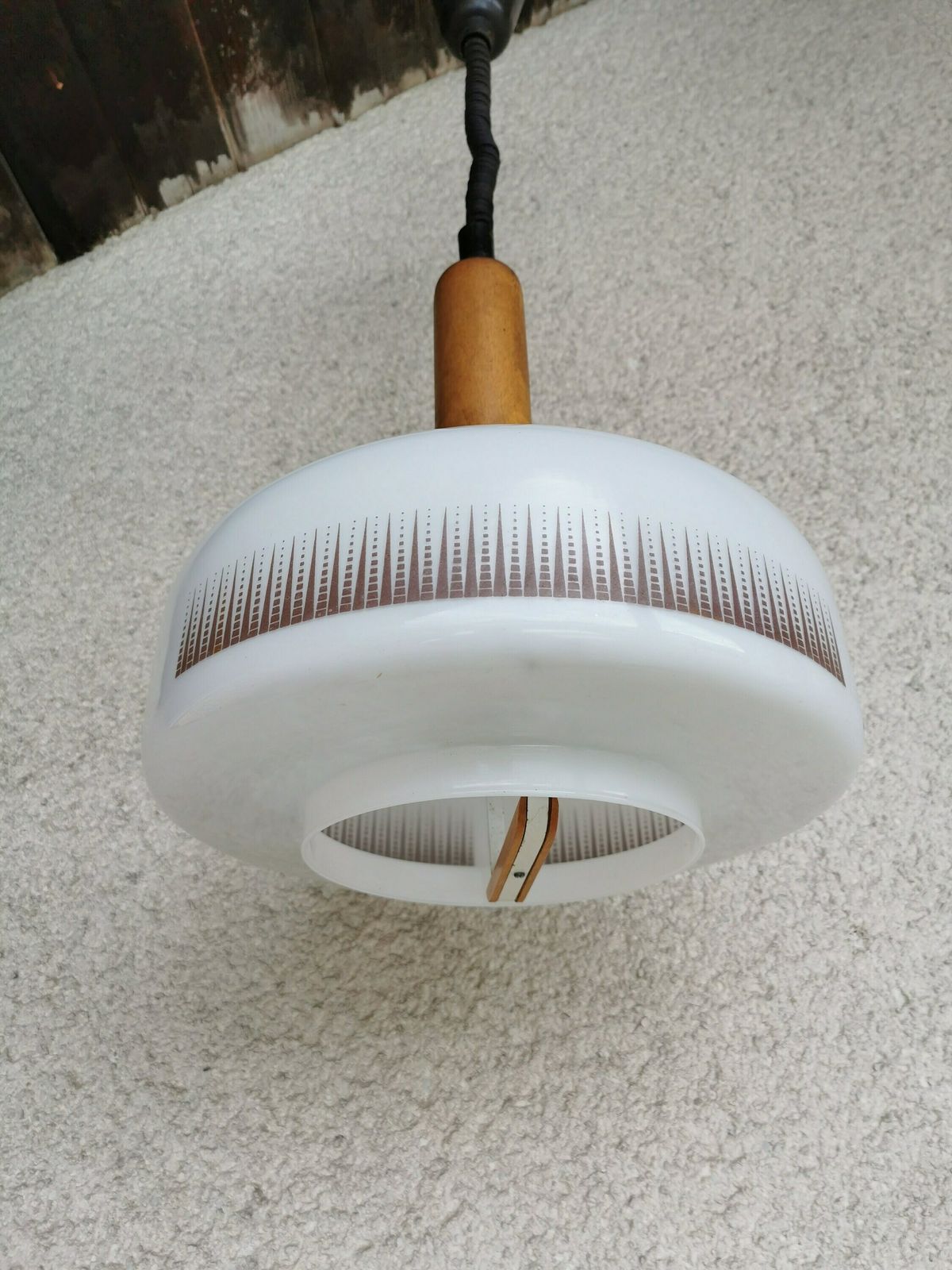 Vintage Glass Pendant Lamp Made In Yugoslavia Mid Century Modern Pendant Lamp Adjustable Ceiling Hanging Light Mid Century Lighting