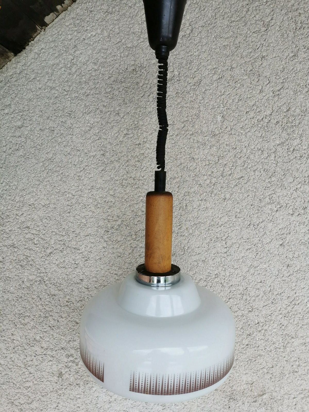 Vintage Glass Pendant Lamp Made In Yugoslavia Mid Century Modern Pendant Lamp Adjustable Ceiling Hanging Light Mid Century Lighting photo buy
