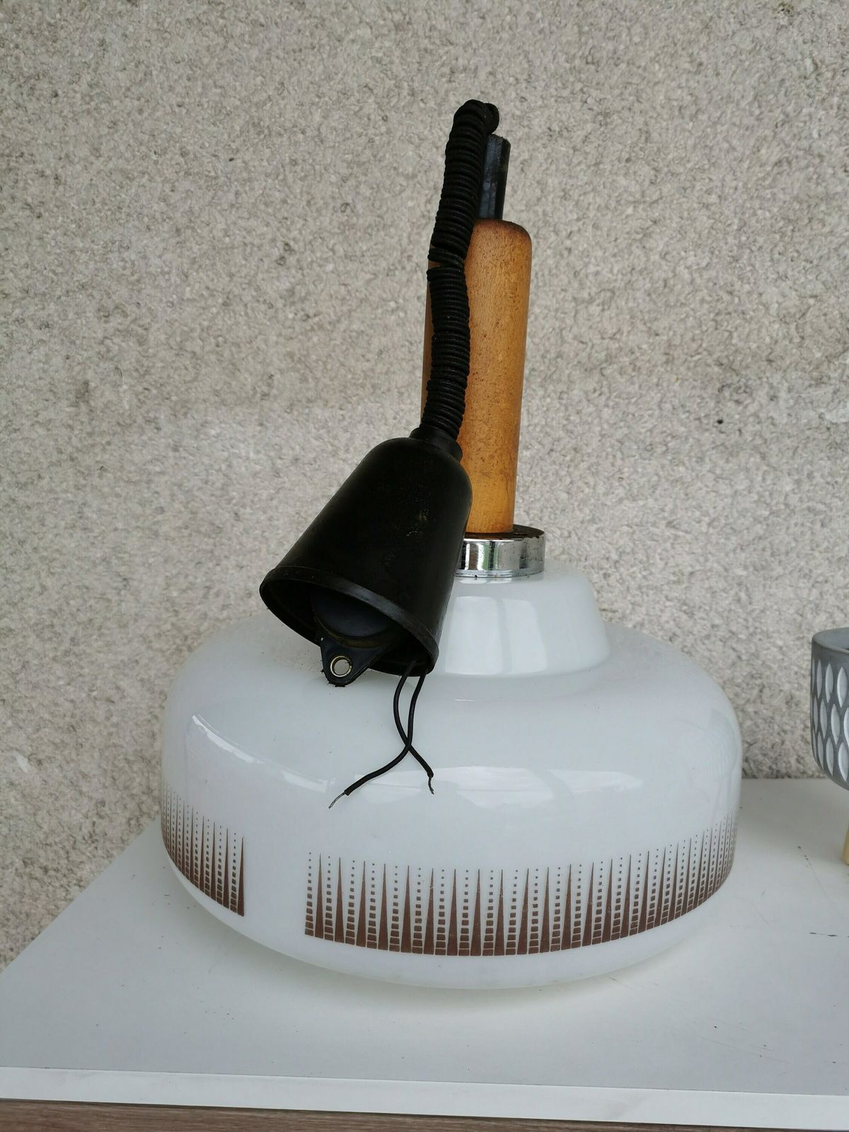 photo furniture Vintage Glass Pendant Lamp Made In Yugoslavia Mid Century Modern Pendant Lamp Adjustable Ceiling Hanging Light Mid Century Lighting