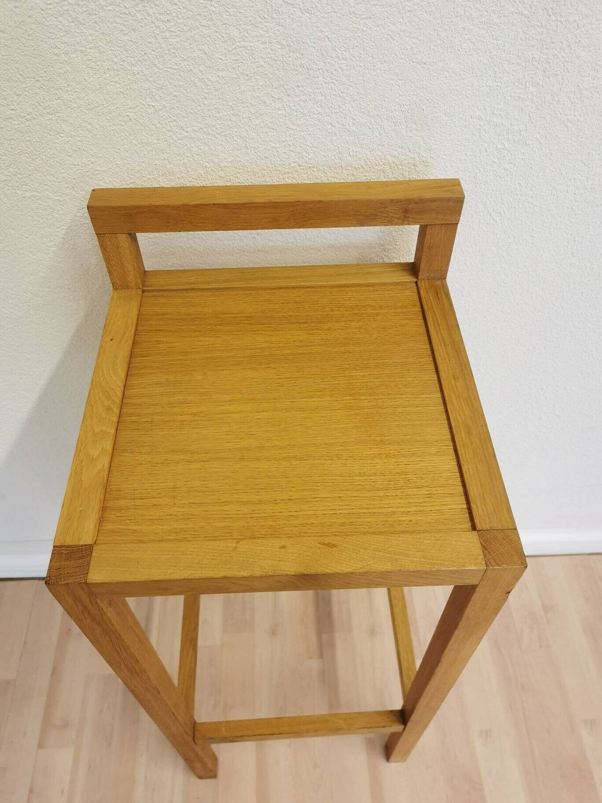 Vintage Beech Wood Bar Stool / Kitchen Island Minimalistic Square Chair / 1980s, Yugoslavia / Japandi Interior / Bar Pub Counter Stool photo furniture