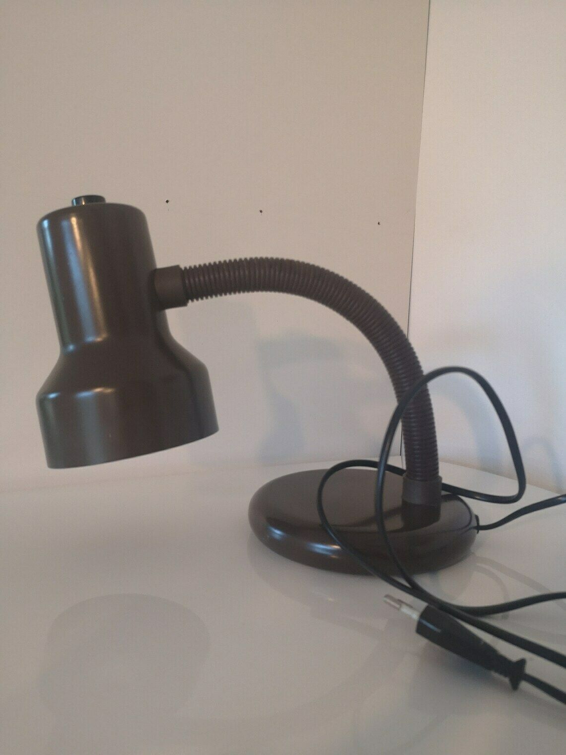 Vintage Desk Lamp / Mid Century Brown Metal Table Light / Made In Yugoslavia / Retro Design / Home Deco / Office / Mcm / Flexible Neck photo 59.0