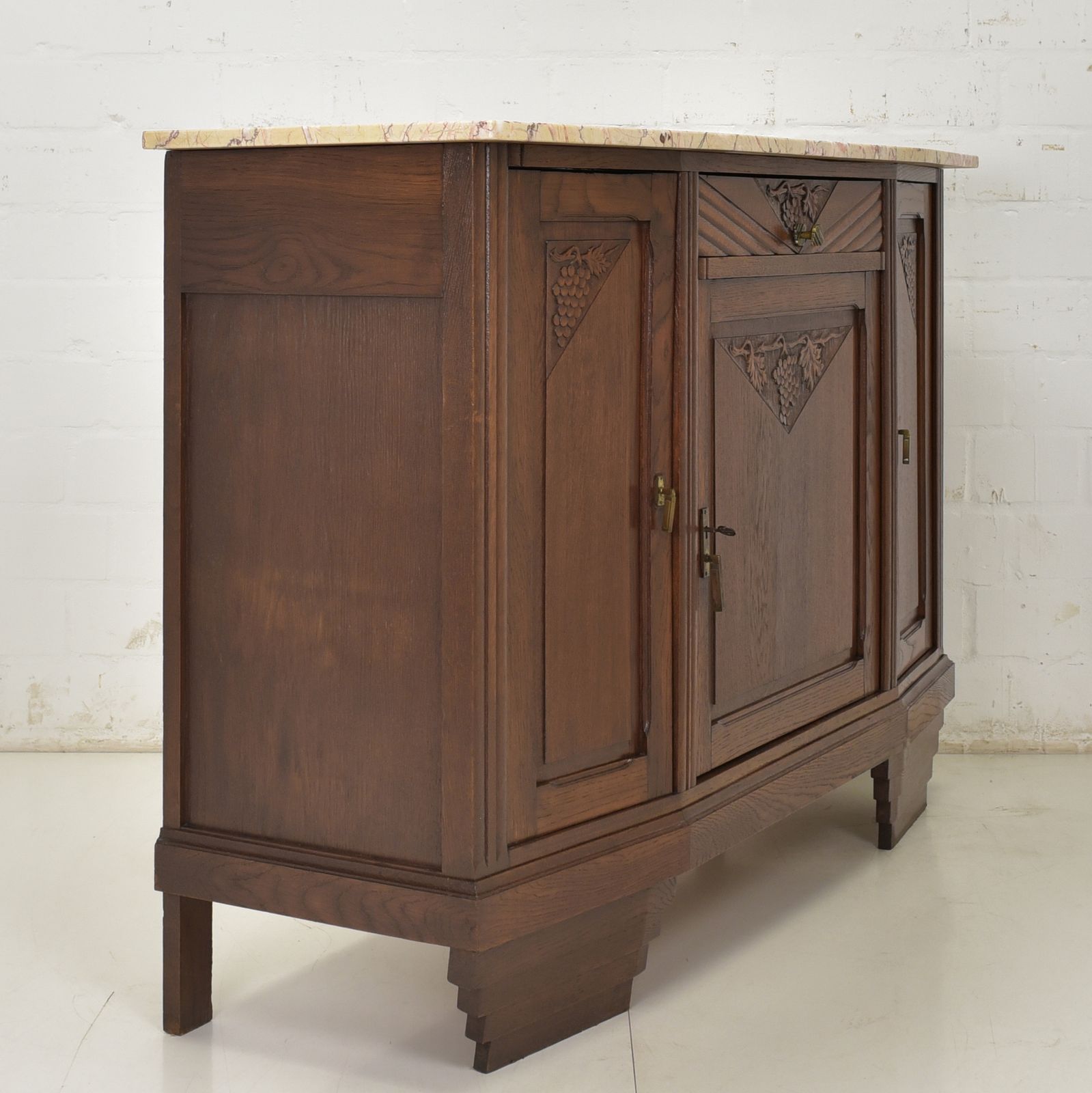 Furniture Antique! Sideboard Restored Art Deco Around 1925 Oak Chest Of Drawers Sideboard photo