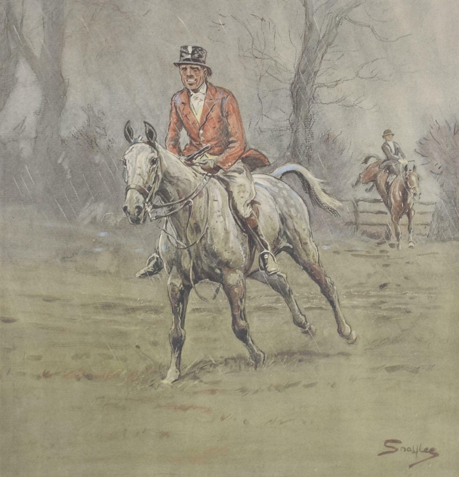 'Merry England And Worth A Guinea A Minute' Fox Hunting Print By Snaffles photo furniture