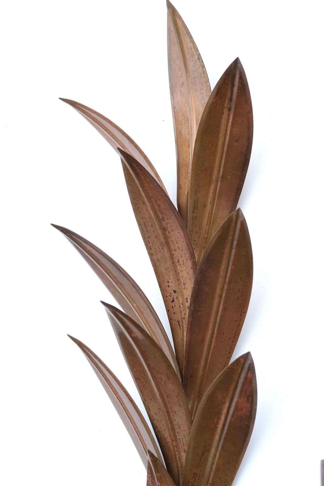 Large Pair Of Brass Sconces : Leaf, 1970s / Leaves, Tomasse Barbi Style, Tropical, Exotic, Boho Chic, Hollywood Regency photo vinterior