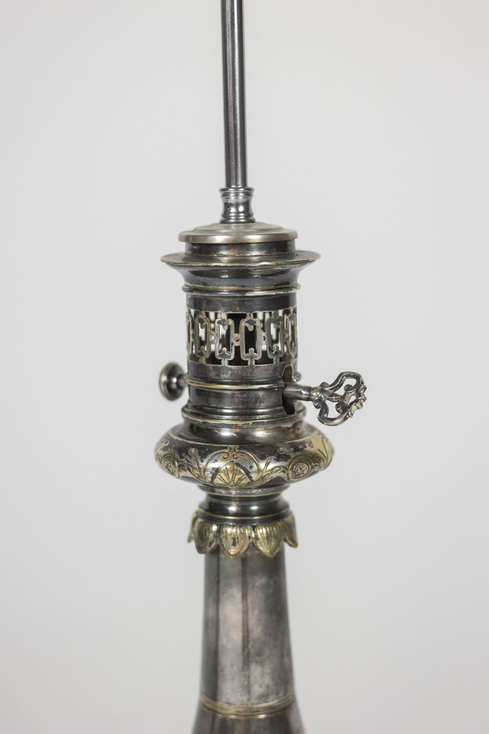 Pairs Of Lamps In Metal And Silvered Bronze. Circa 1880. photo Lighting