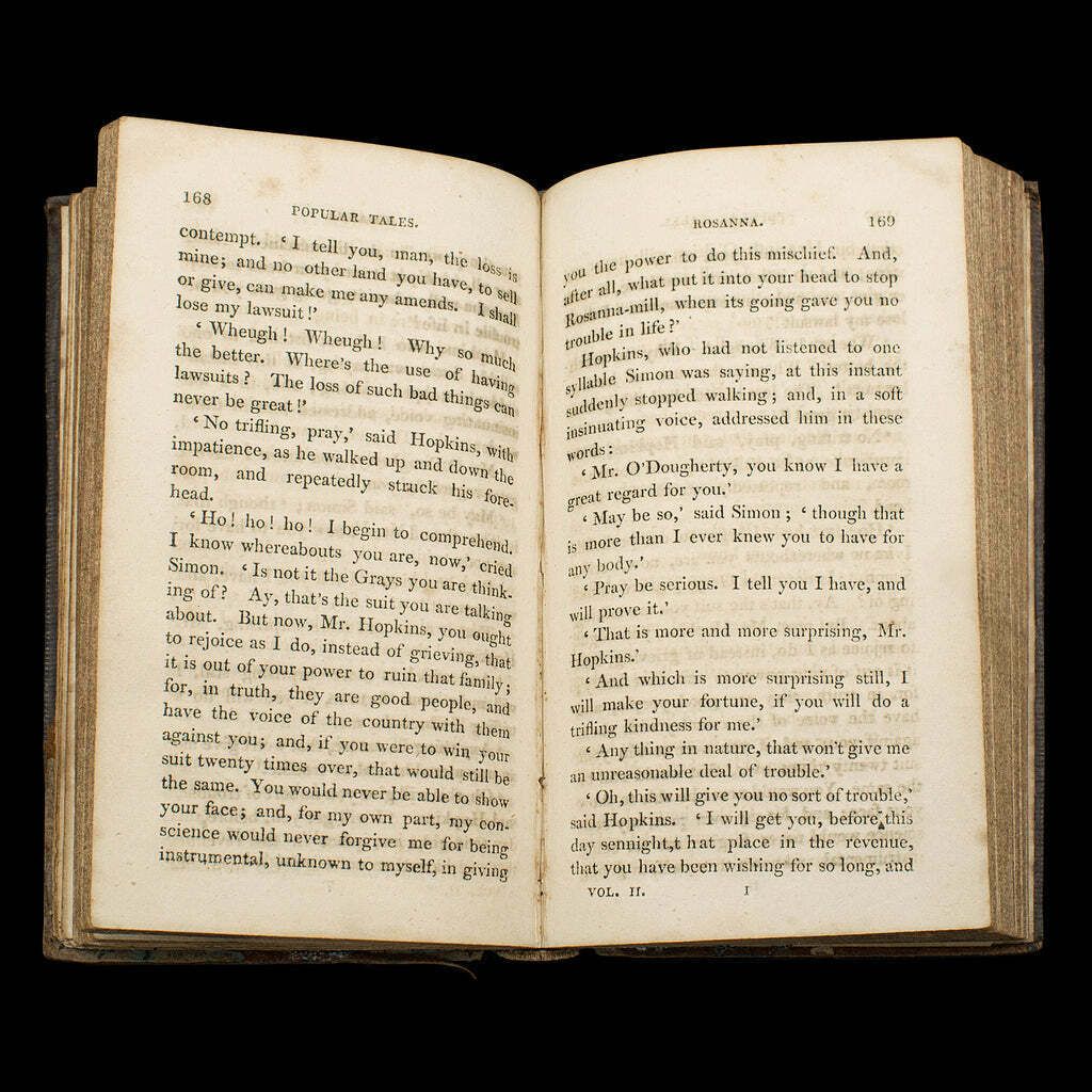 Set Of Antique Fiction Books, Popular Tales, Maria Edgeworth, English, Georgian photo vintage