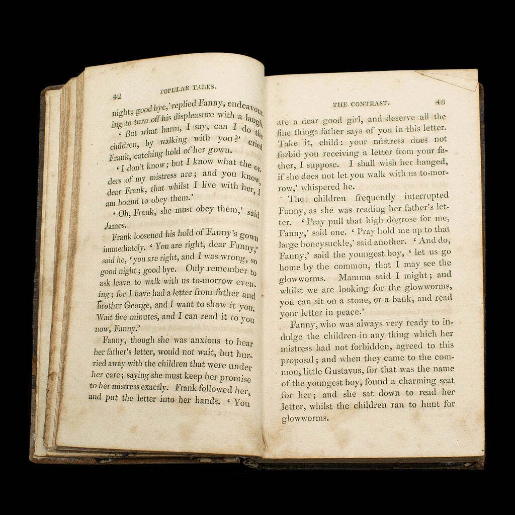 photo furniture Set Of Antique Fiction Books, Popular Tales, Maria Edgeworth, English, Georgian