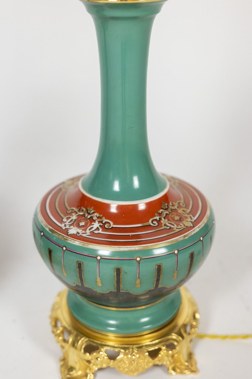 Pair Of Lamps In Porcelain Of Paris And Gilded Bronze. Circa 1850. photo for sale