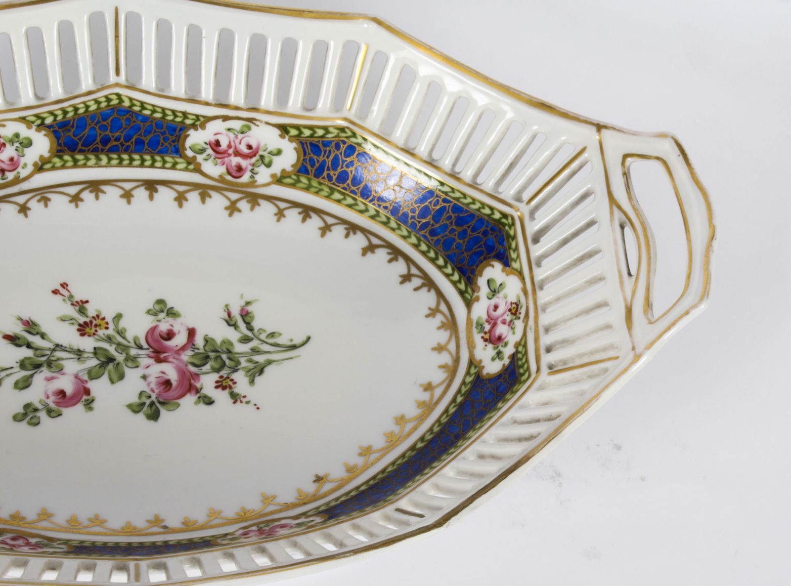 Antique French Sevres Oval Porcelain Dish Late 19th Century photo 450.0