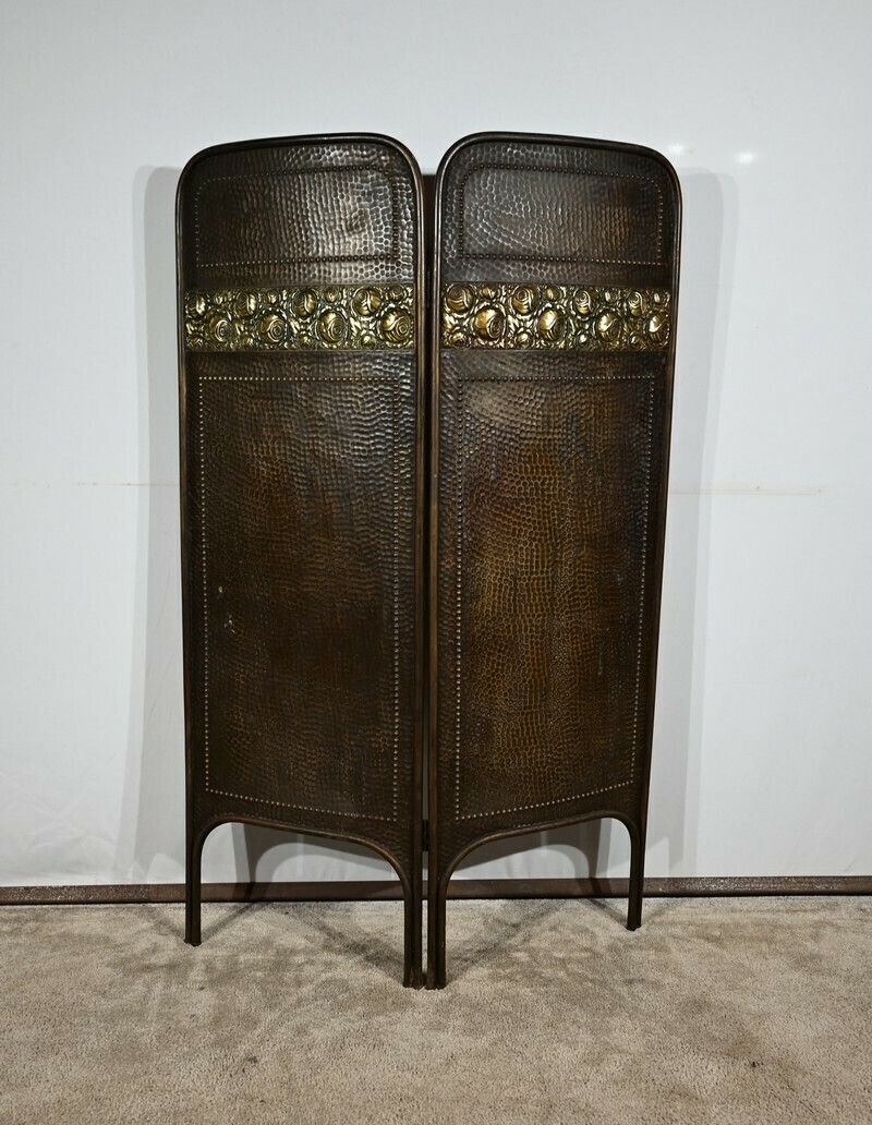 Screen In Aged Brass, Art Nouveau – 1900