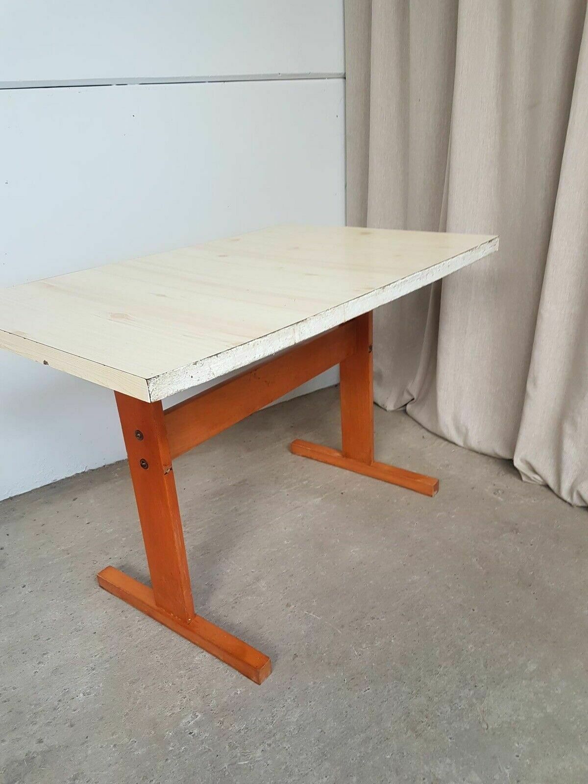 photo vinterior Vtg Mid Century Formica Desk Kitchen Dining Table Danish Scandi Retro R334