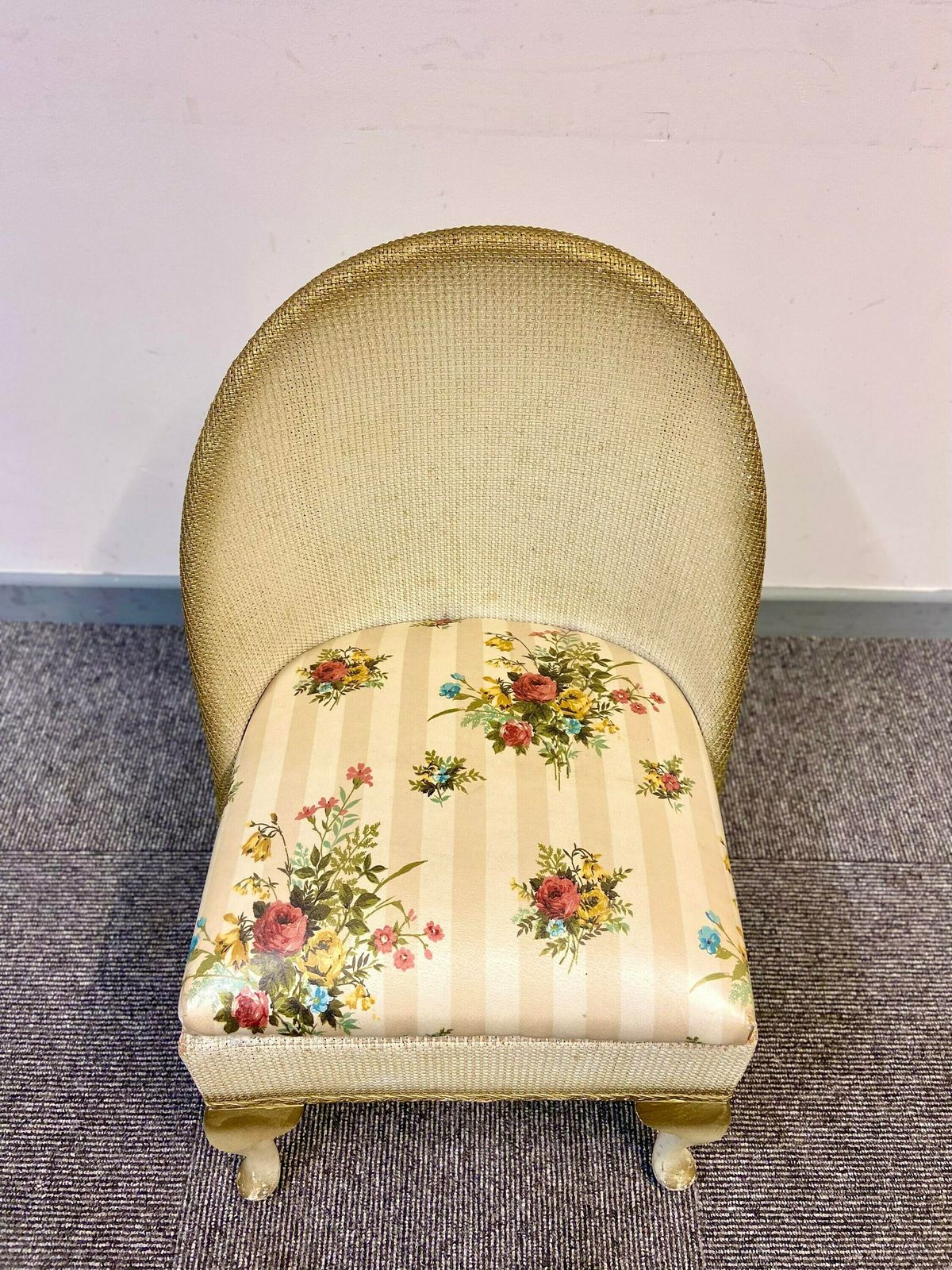 Vintage Small Lloyd Loom Boudoir Chair / Made In England 1950s photo buy
