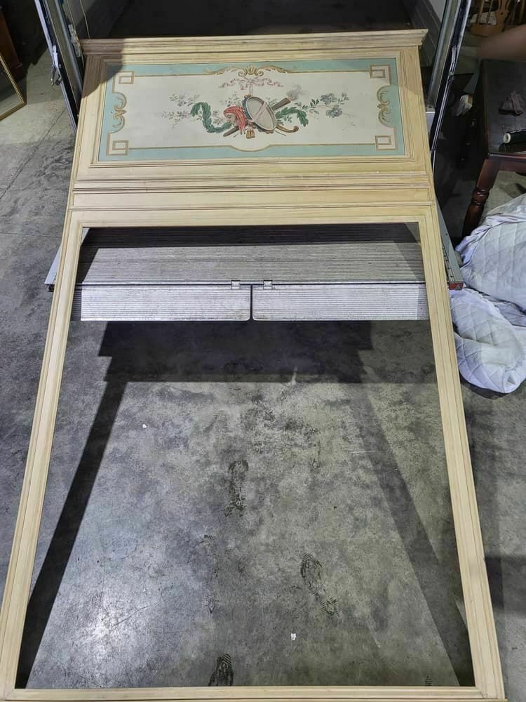 20thc Very Large 10' 5" H French Painted Room Panel Door Frame Fire Surround
