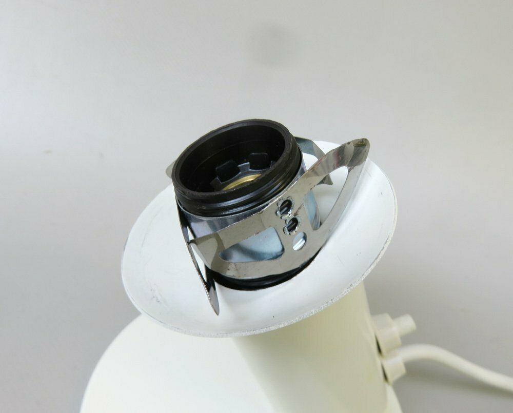 photo vintage Small Space Age Table Lights In White, 1970s, Set Of 2