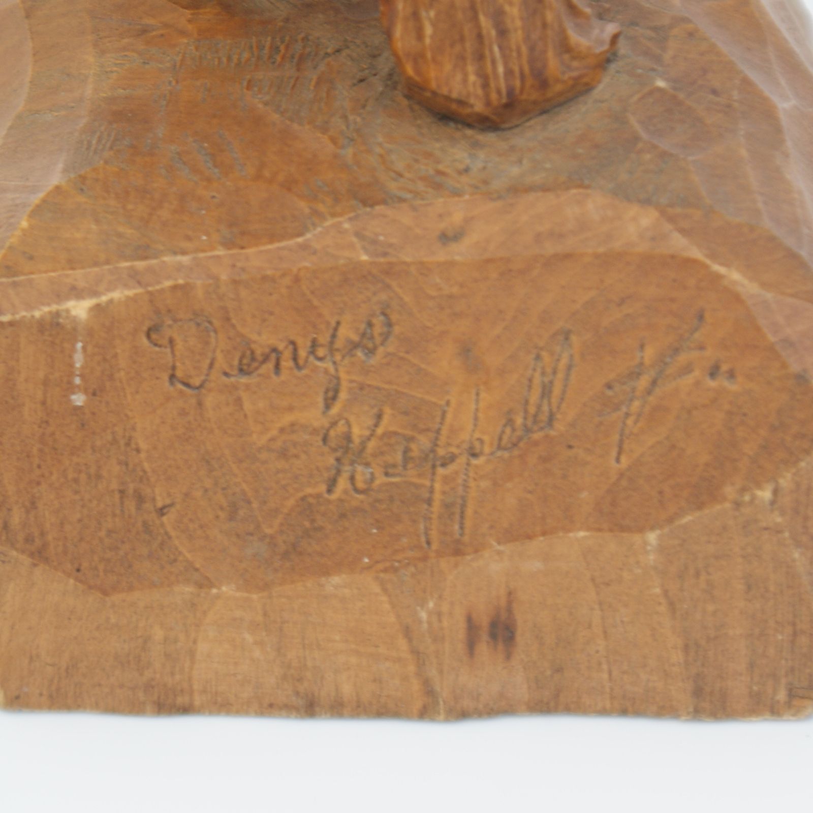 A Denys Heppell Carved Wooden Bear photo Art