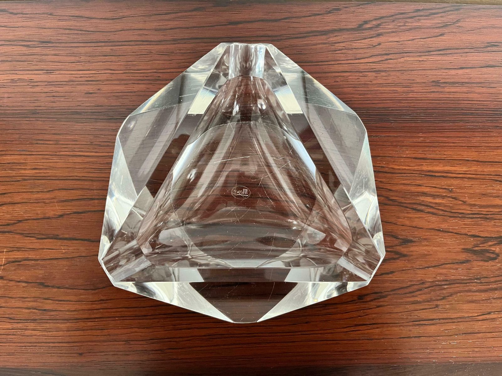 Bohemian Art Glass Ashtray By Vaclav Hanus For Moser, 1960's photo furniture