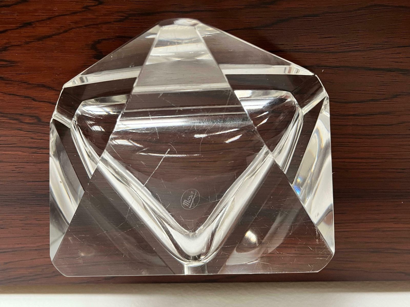 Bohemian Art Glass Ashtray By Vaclav Hanus For Moser, 1960's photo vintage