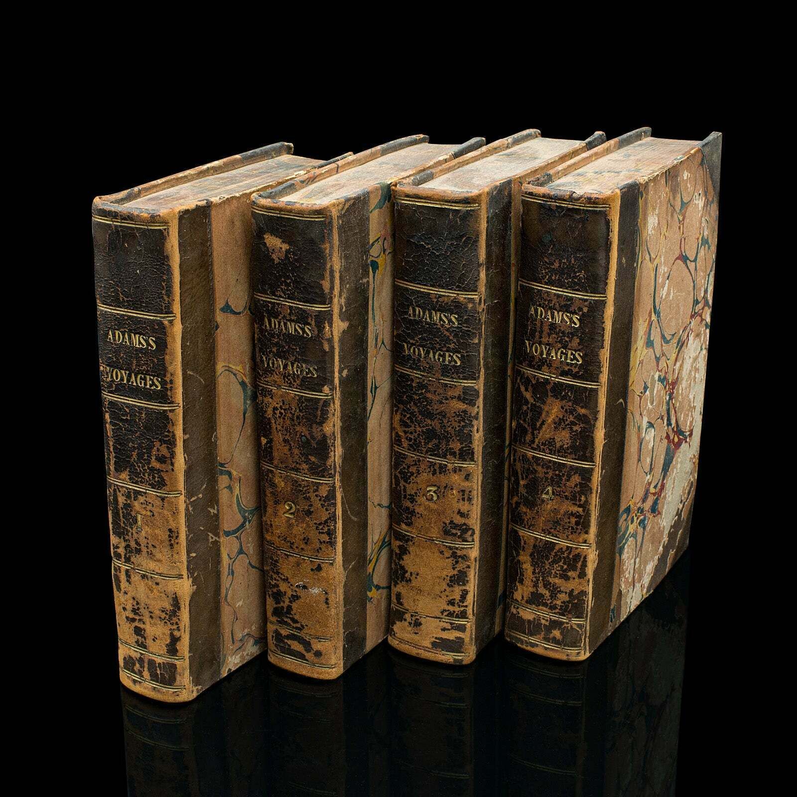 4 Vols Antique Botany Books, Flowers Of Modern Voyages, English, Georgian, 1820