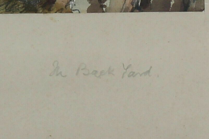 Watercolour By Henry Potter Stevens. Titled 'The Back Yard'. photo Art