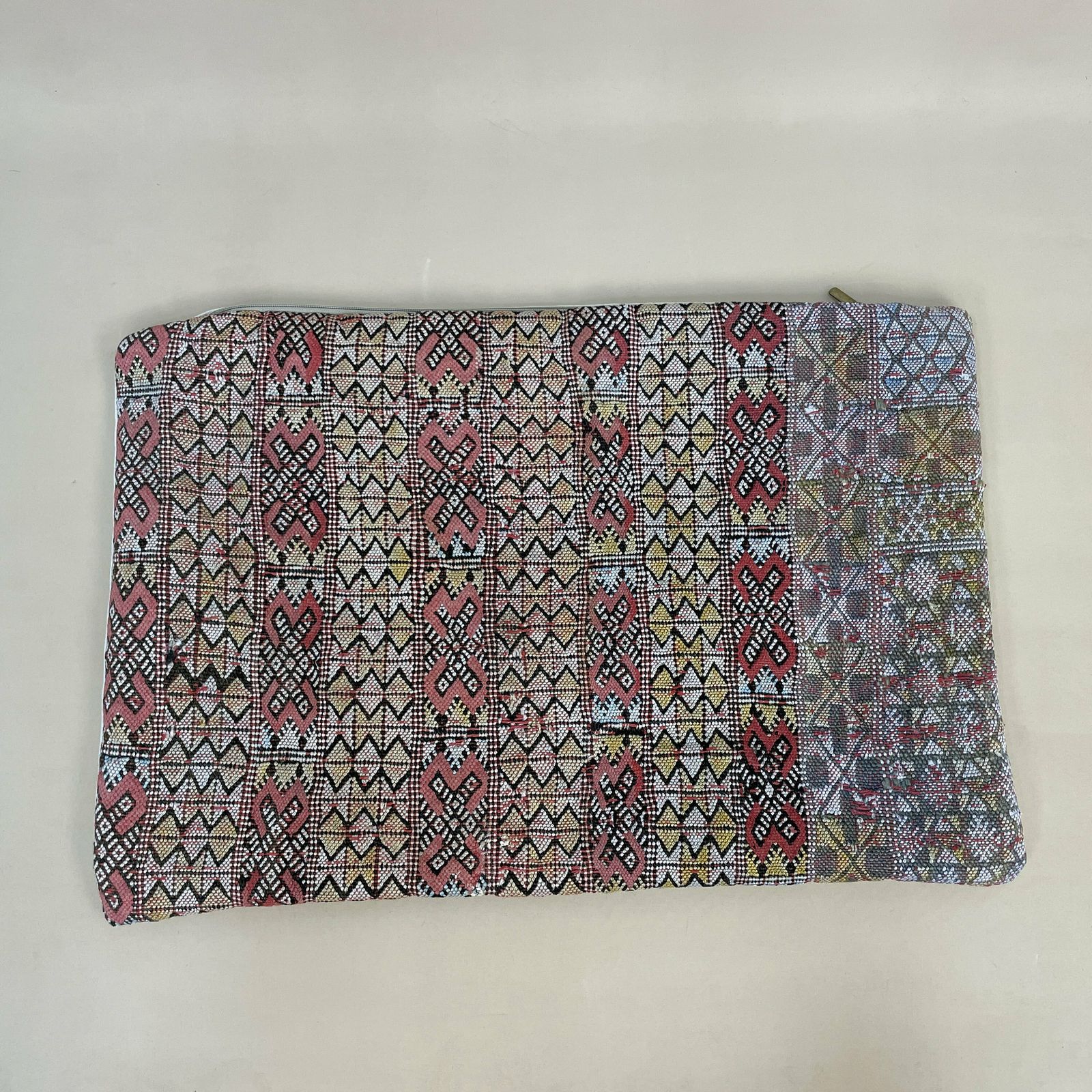 Antique Kilim Cushion Moroccan Pillow Feather Filled Handwoven Patterned Beige Red photo buy
