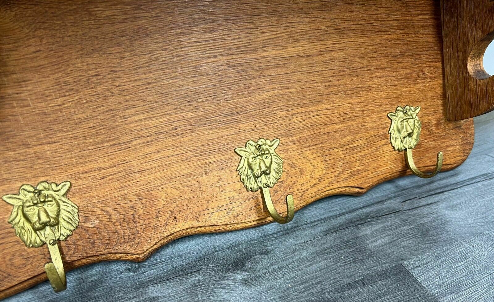 French Antique Solid French 3 Hook Ornate Carved Coat Plate Rack (Lot 2624) photo 149.0