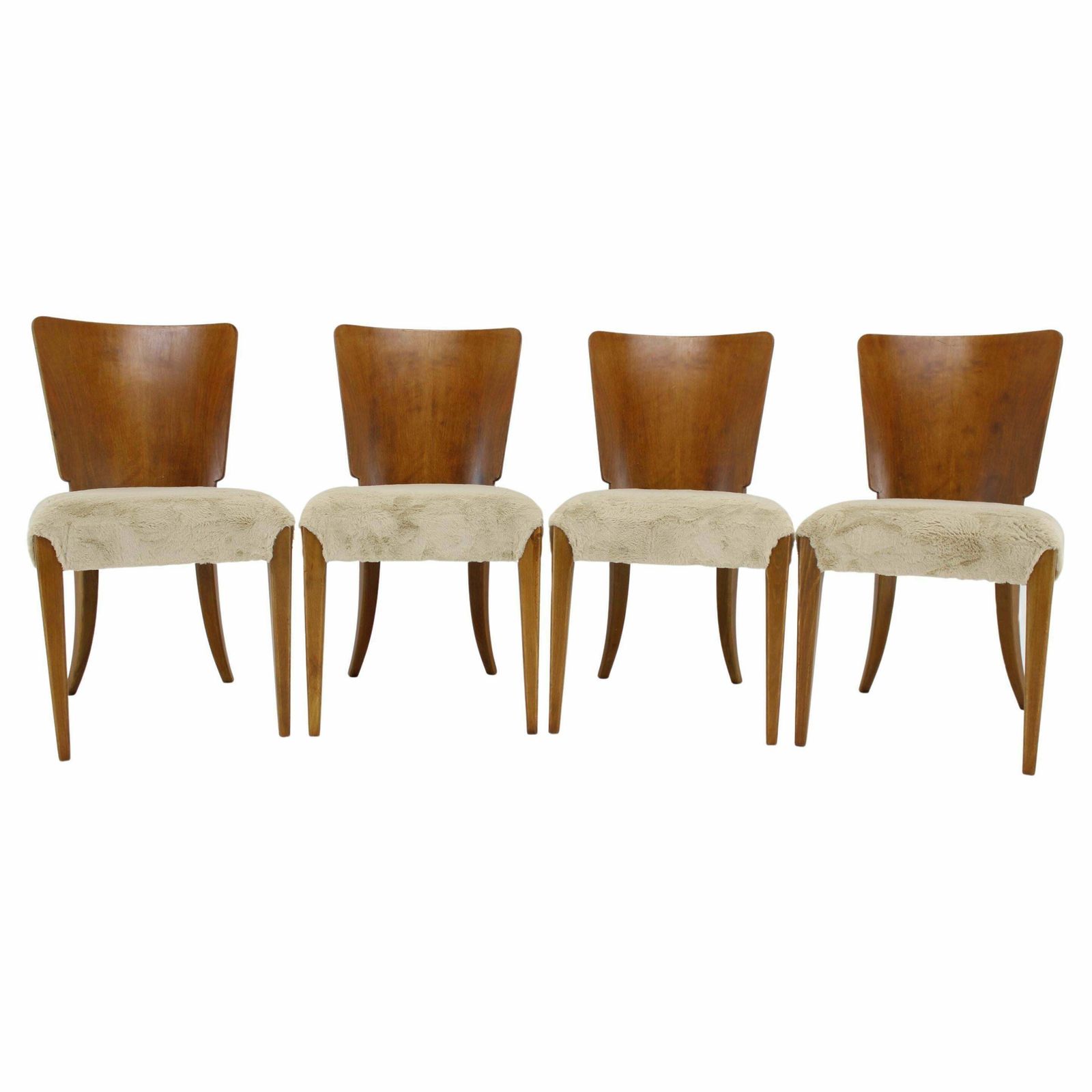 1950s Jindrich Halabala Dining Chairs H 214 For Up Závody, Set Of 4