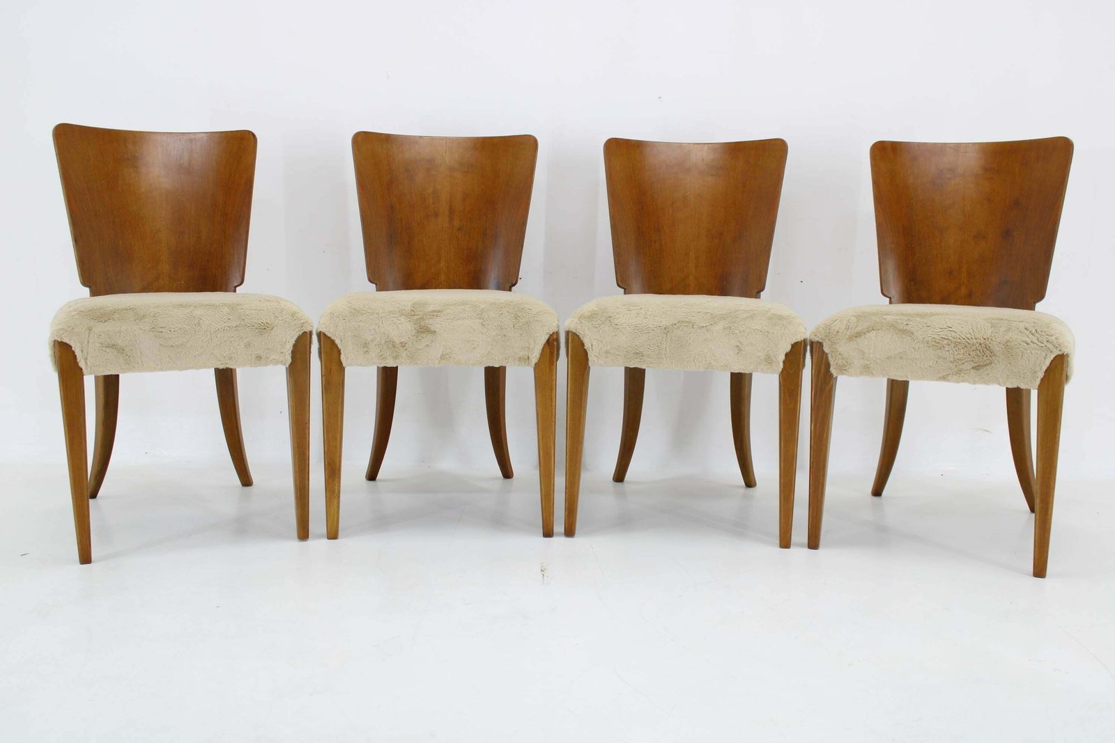 1950s Jindrich Halabala Dining Chairs H 214 For Up Závody, Set Of 4 photo for sale