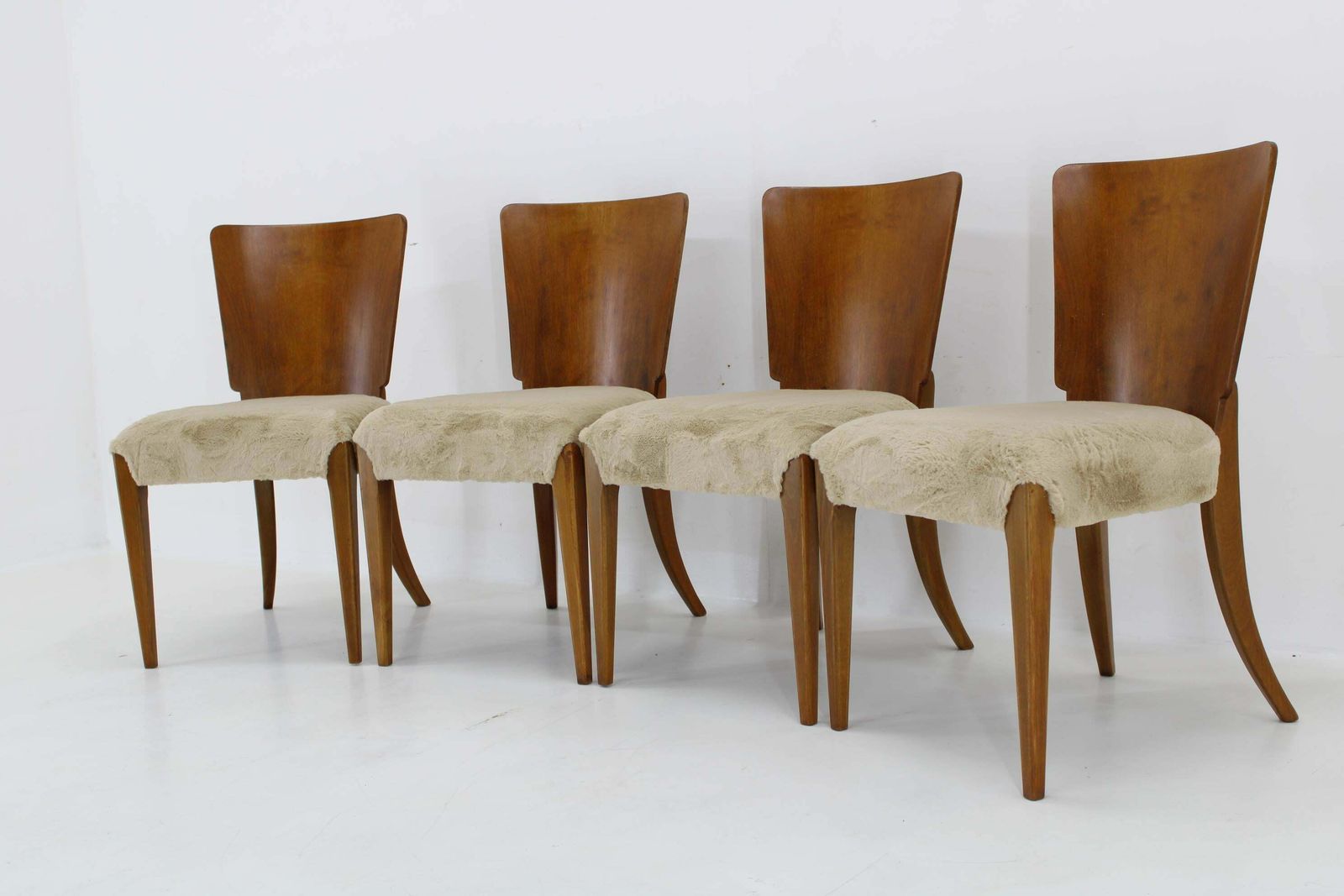 1950s Jindrich Halabala Dining Chairs H 214 For Up Závody, Set Of 4 photo Furniture