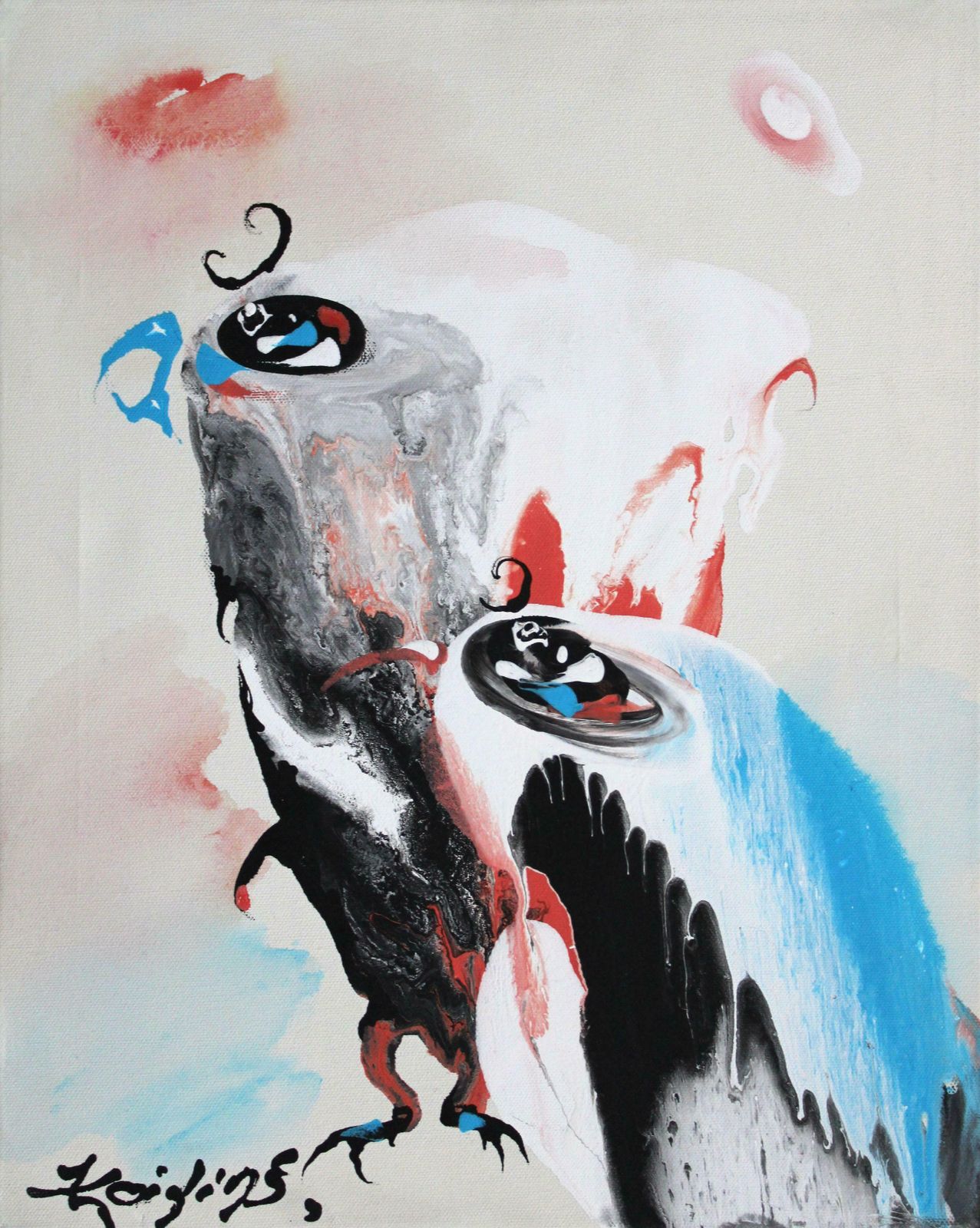 Ivars Zaikins Up. Canvas, Mixed Media, 2000s