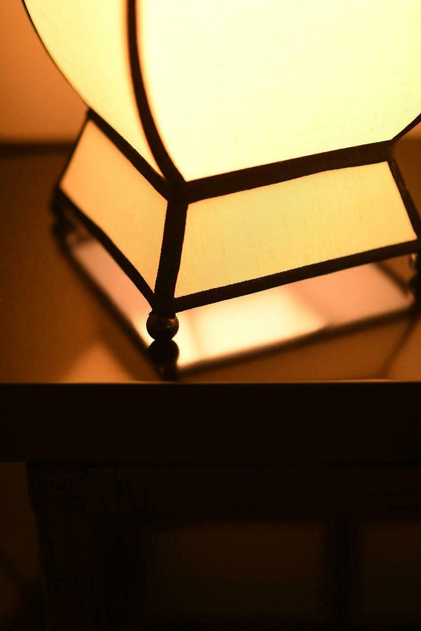 Pair Of Small “Molto Pagoda” Lamps In Cotton photo 478.0