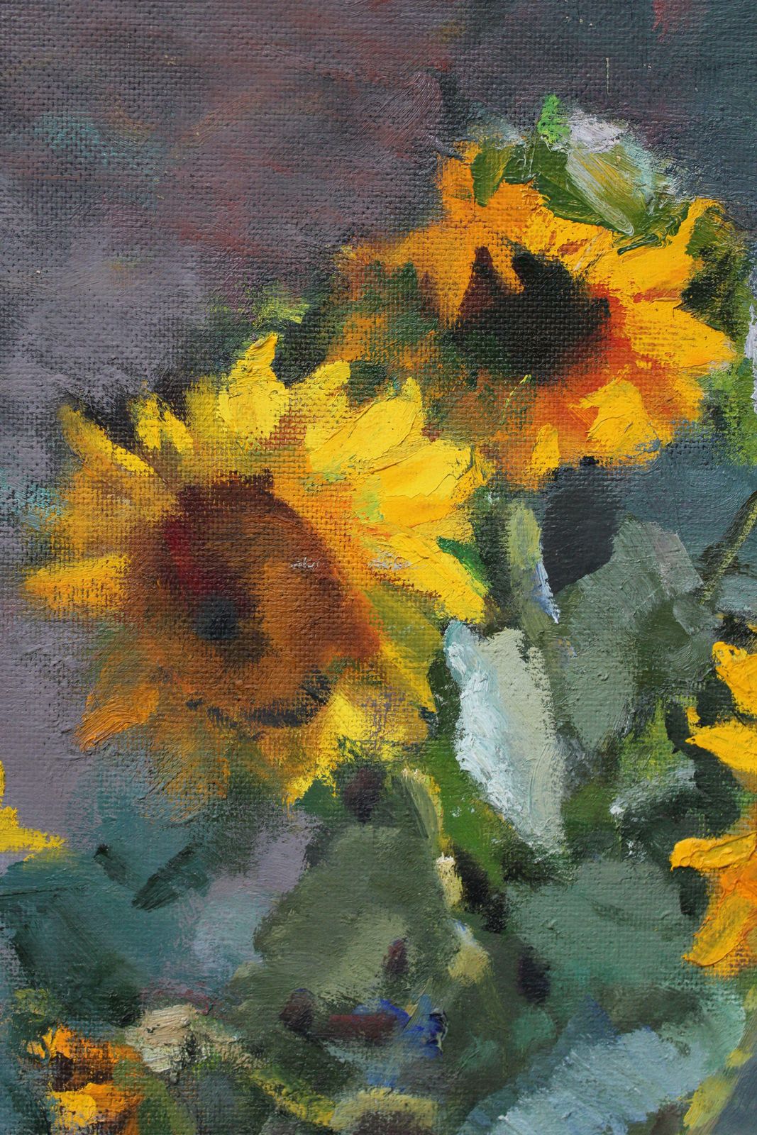 Vladimir Kozin Sunflowers. 1994, Cardboard, Oil, photo Art