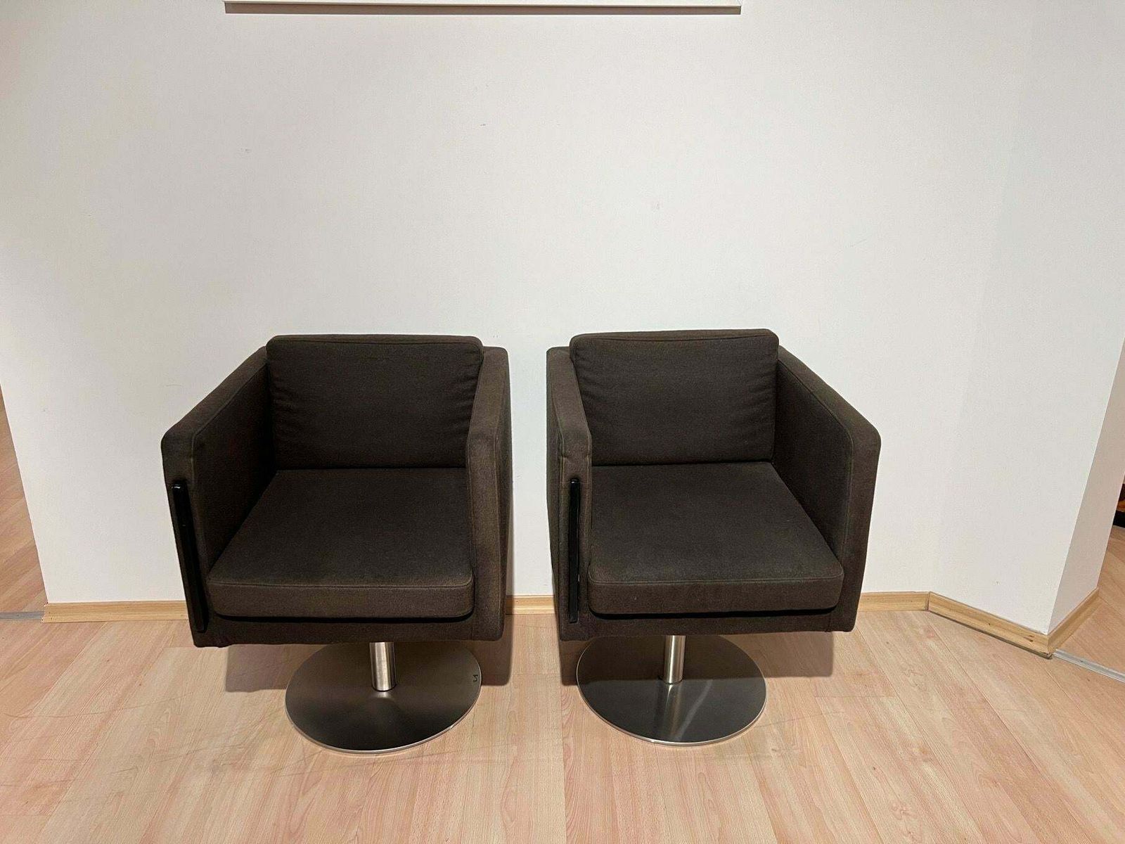 photo furniture Pair Of Cubic Swivel Chairs With Tableau By Lensvelt, Netherlands, Early 21st C.