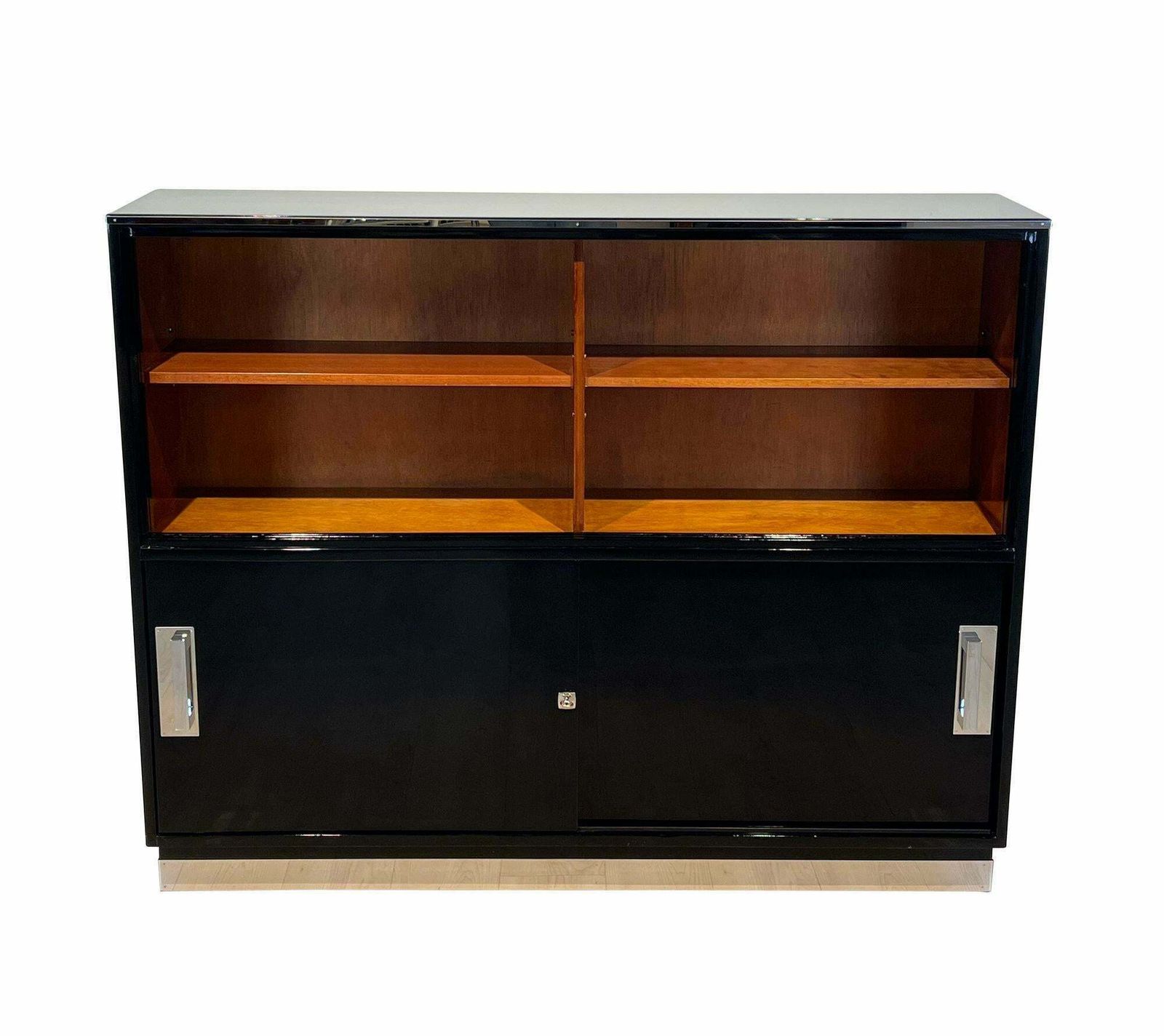 Bauhaus Office Cabinet, Black Lacquer, Mahogany, Germany Circa 1930 photo furniture