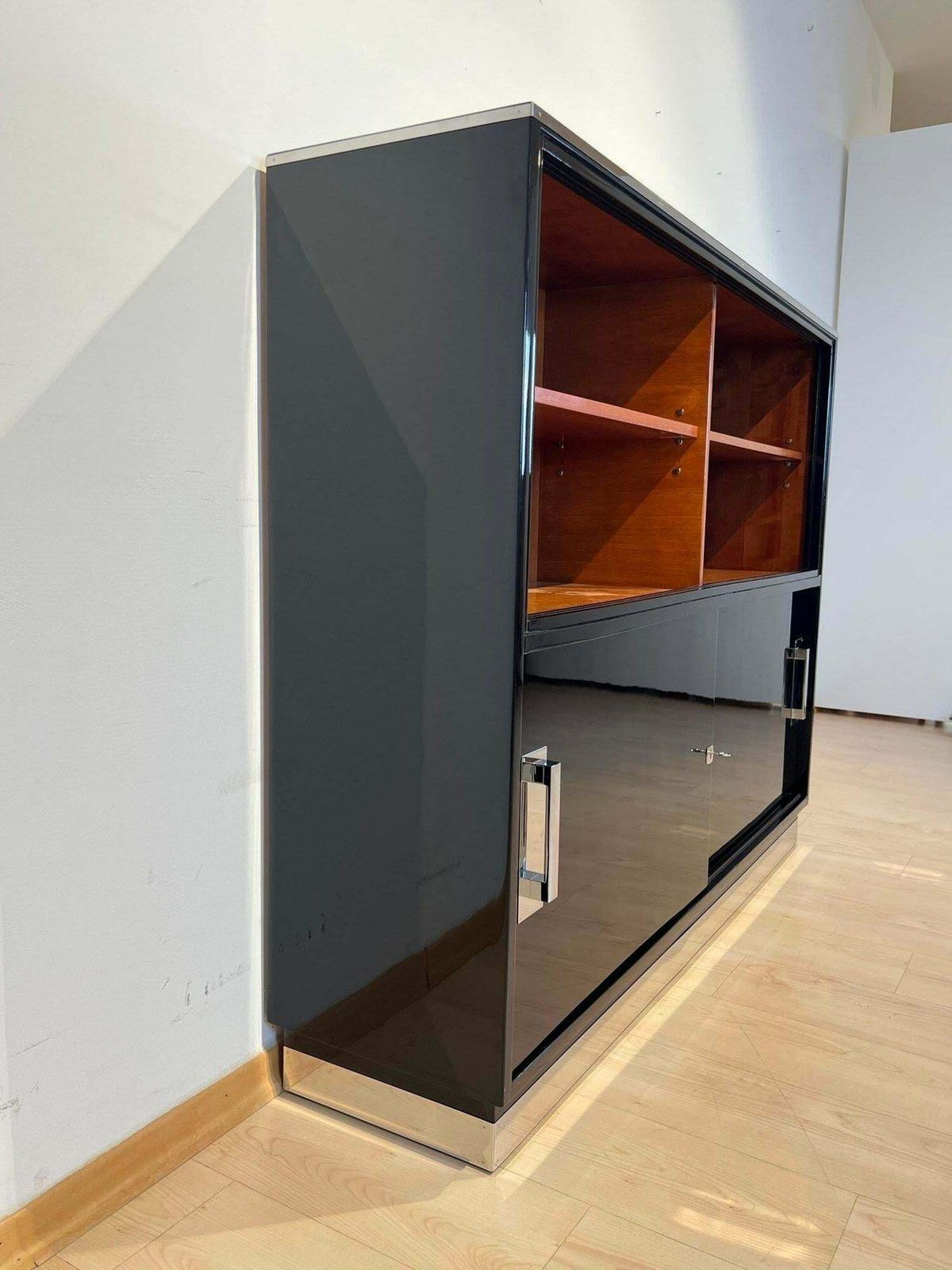 Bauhaus Office Cabinet, Black Lacquer, Mahogany, Germany Circa 1930 photo Furniture