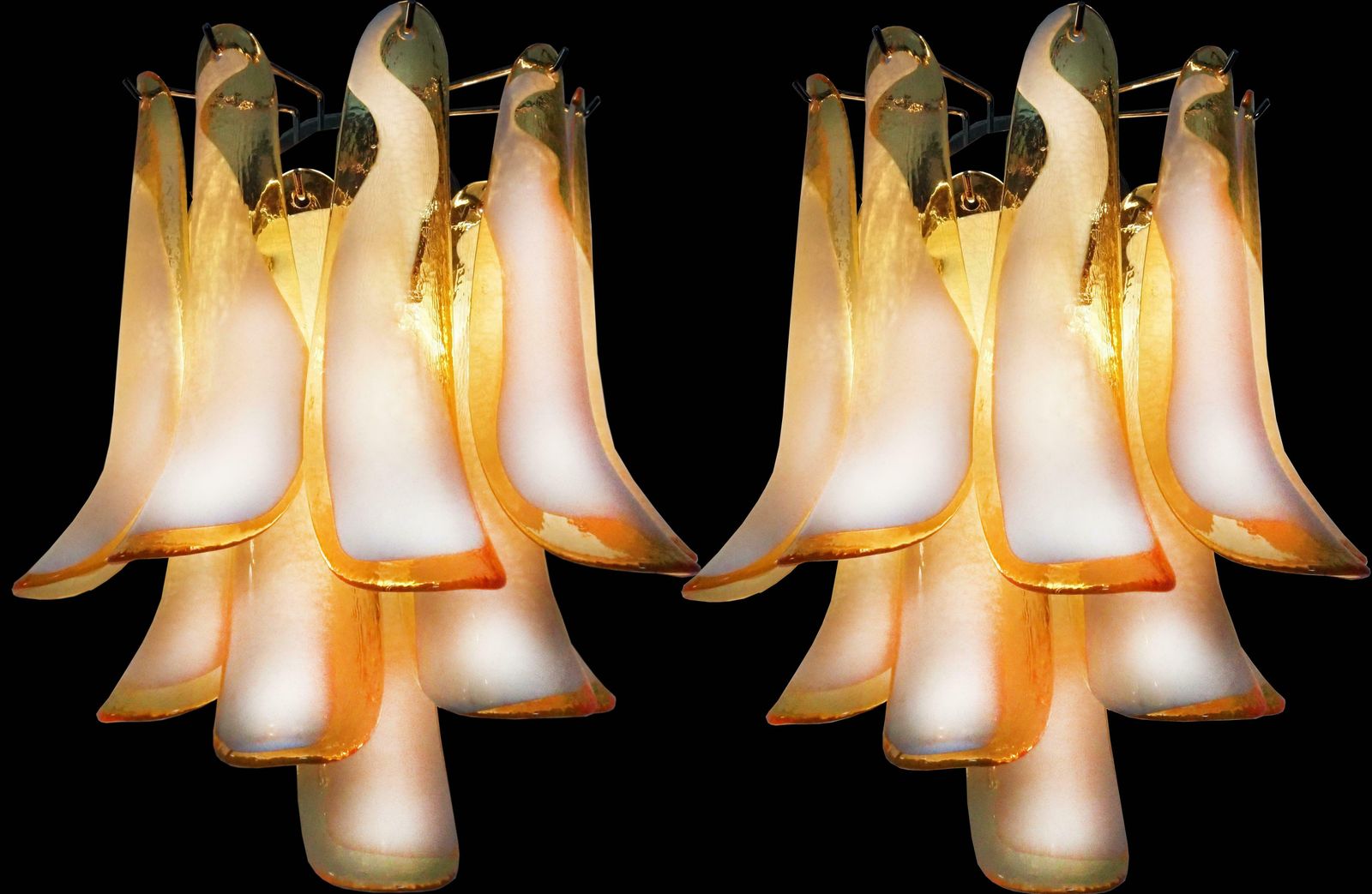 Midcentury Four Of Italian Milk And Honey Murano Sconces photo furniture